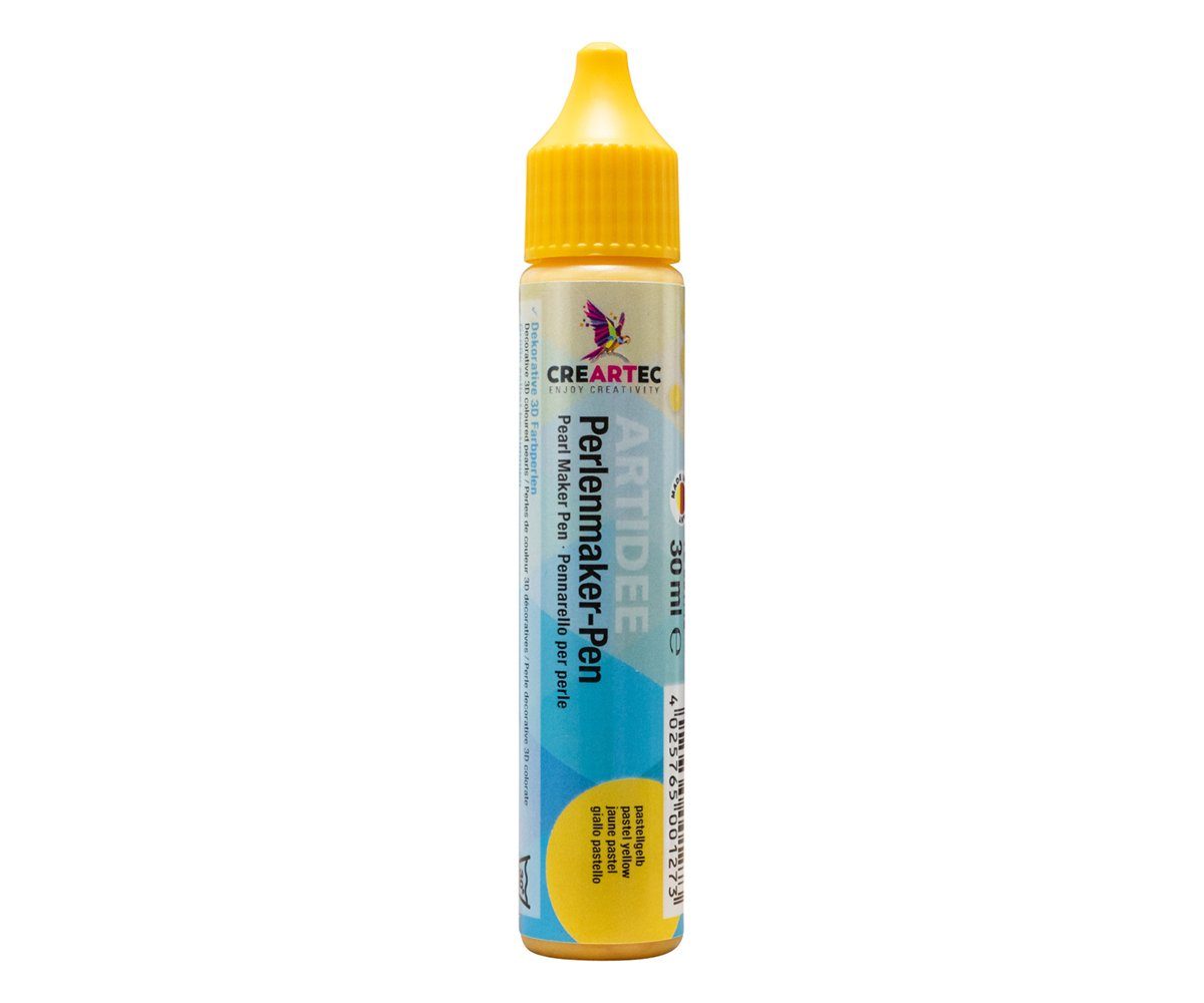 CREARTEC Bastelfarbe Perlenmaker - Pastellgelb - zum Gestalten von 3D Farbperlen - je 30ml, auf Textilien, Holz, Pappe, Leder, Glas, Keramik - Made in Germany