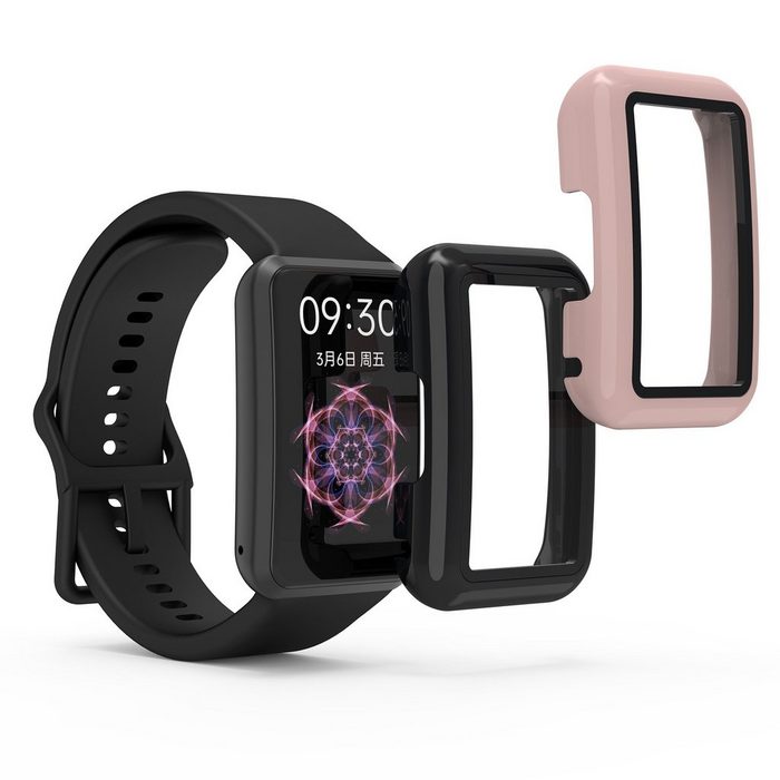 kwmobile Smartwatch-Hülle 2x Hülle für Oppo Watch Free Fullbody Fitnesstracker Glas Cover Case Schutzhülle Set