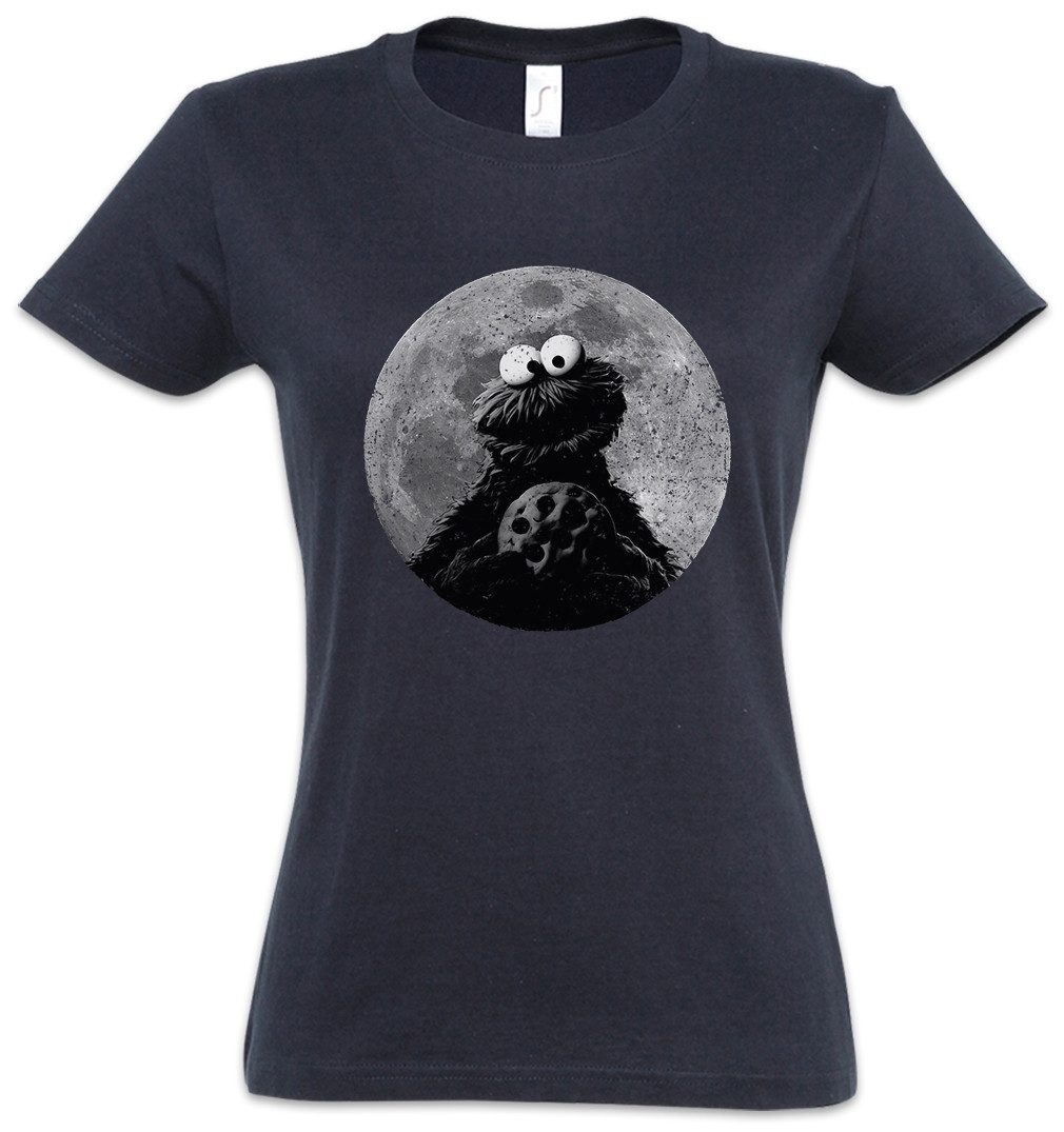 Urban Backwoods Print-Shirt Cookie Moon Damen T-Shirt Mond Kekse Monster Krümelmonster Puppet Kult (1-tlg) Retro Place Ernie
