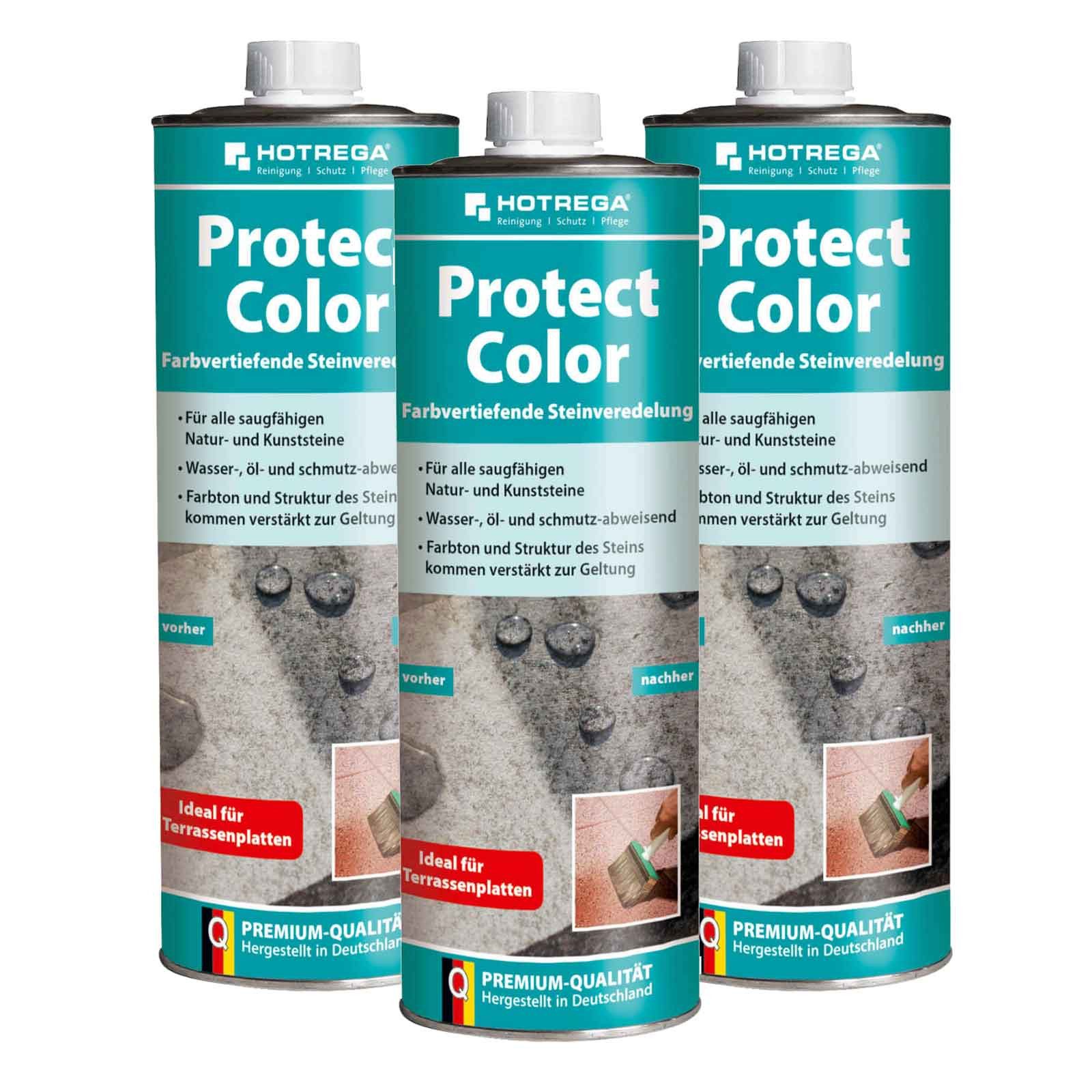 HOTREGA® Steinimprägnierung Protect Color farbvertiefende Steinveredelung 1L Naturstein-Imprägnierung