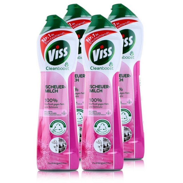 Viss Viss Cleanboost Scheuer-Milch Frühlingsblüten 500ml (4er Pack) Allzweckreiniger