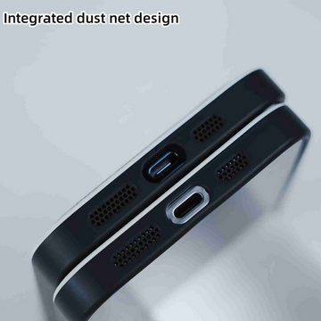 Wigento Handyhülle Für Apple iPhone 15 Plus MagSafe Contrast Color Denim Magnetisch Hülle