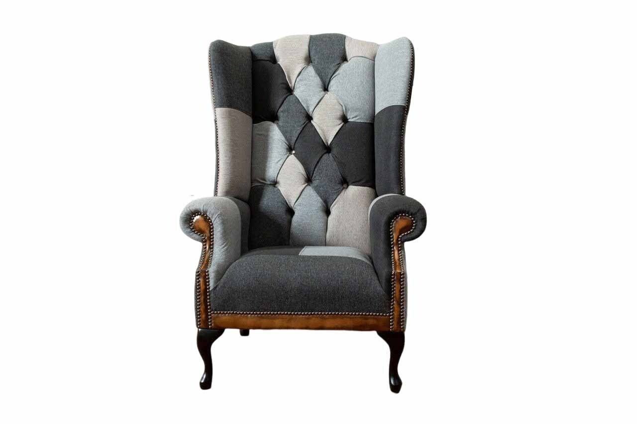 Xlmoebel Ohrensessel Chesterfield Sessel aus hochwertigem Stoff in klassischem Design (1-St., Sessel), Hergestellt in Europa
