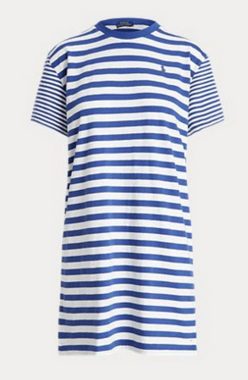 Ralph Lauren Midikleid POLO RALPH LAUREN Retro Stripe Midi Shirtdress Dress Hemd Gürtel Jerse