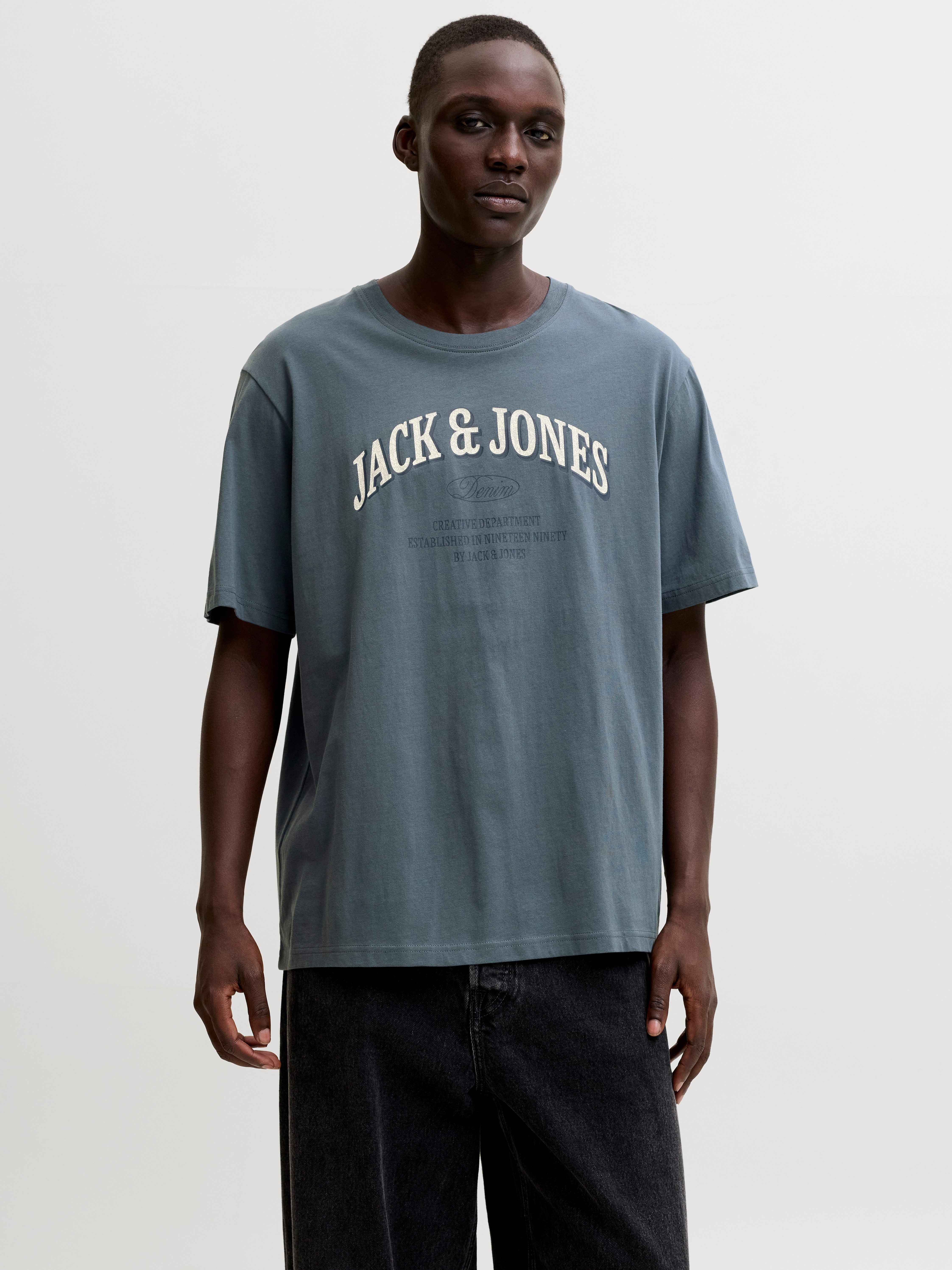 Jack & Jones T-Shirt JJEDENVER LOGO TEE SS O-NECK SN Baumwolle, relaxed fit