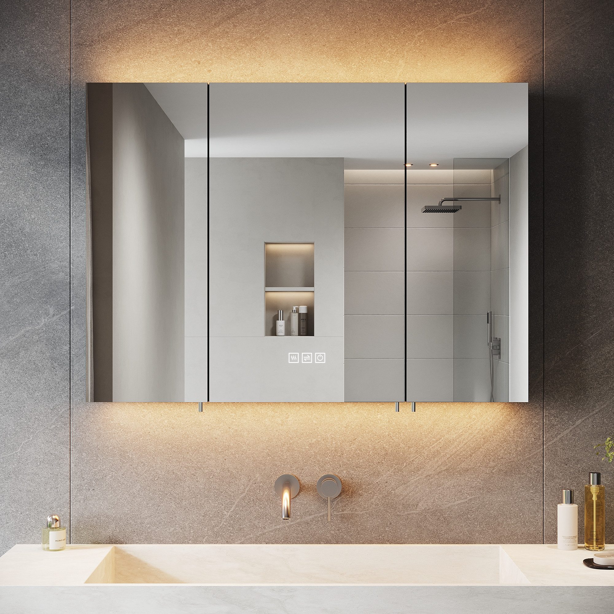 SONNI Badezimmerspiegelschrank Badezimmerspiegelschrank mit Beleuchtung und günstig online kaufen