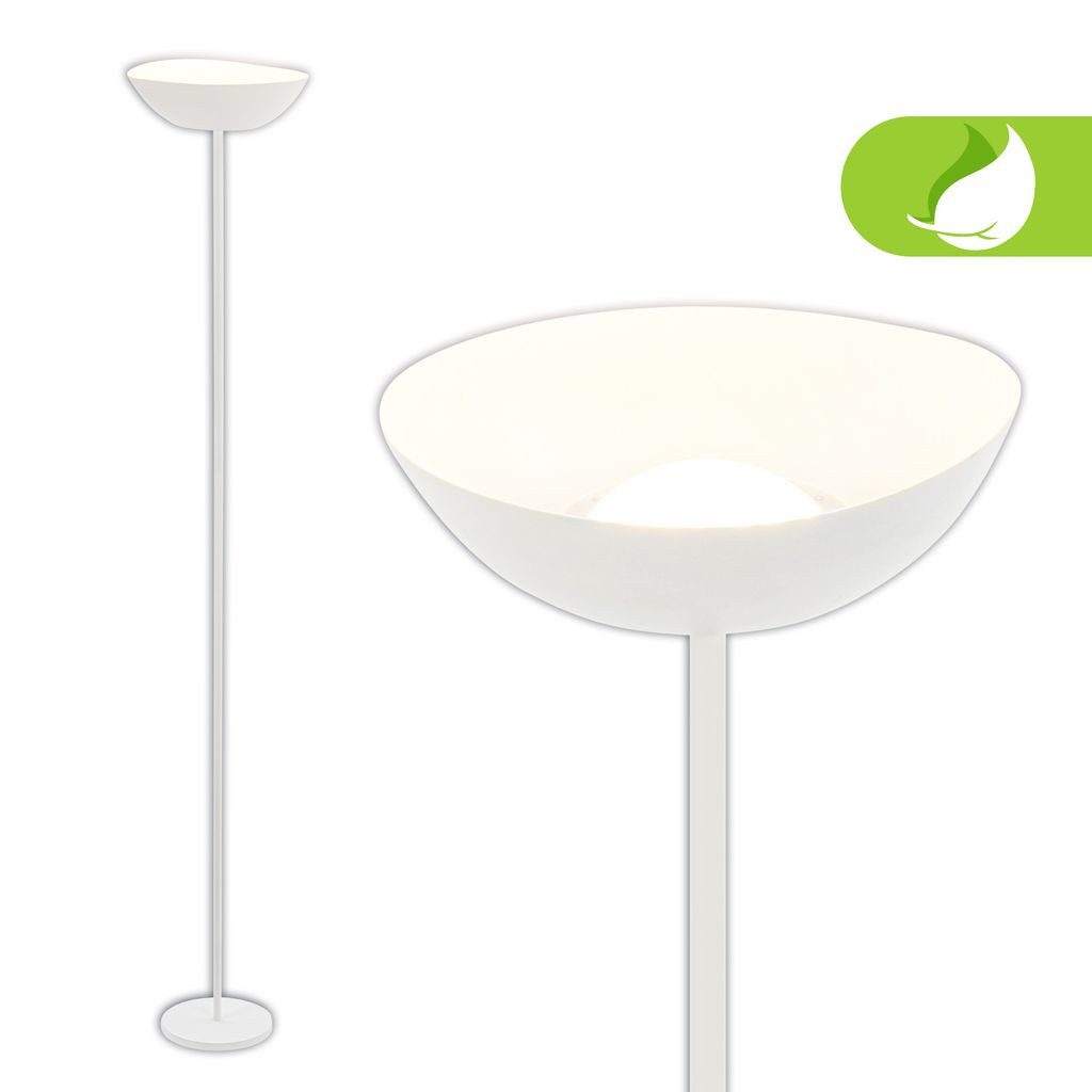 Briloner Leuchten Stehlampe Stehleuchte dimmbar touch Akku Wohnzimmer Kabellos 1500016, Dimmfunktion, LED fest integriert, 2700K - Extra-Warmweiß, LED Stehleuchte 170 x 25 cm Weiß 8W Wohnzimmer Flur Schlafzimmer Büro