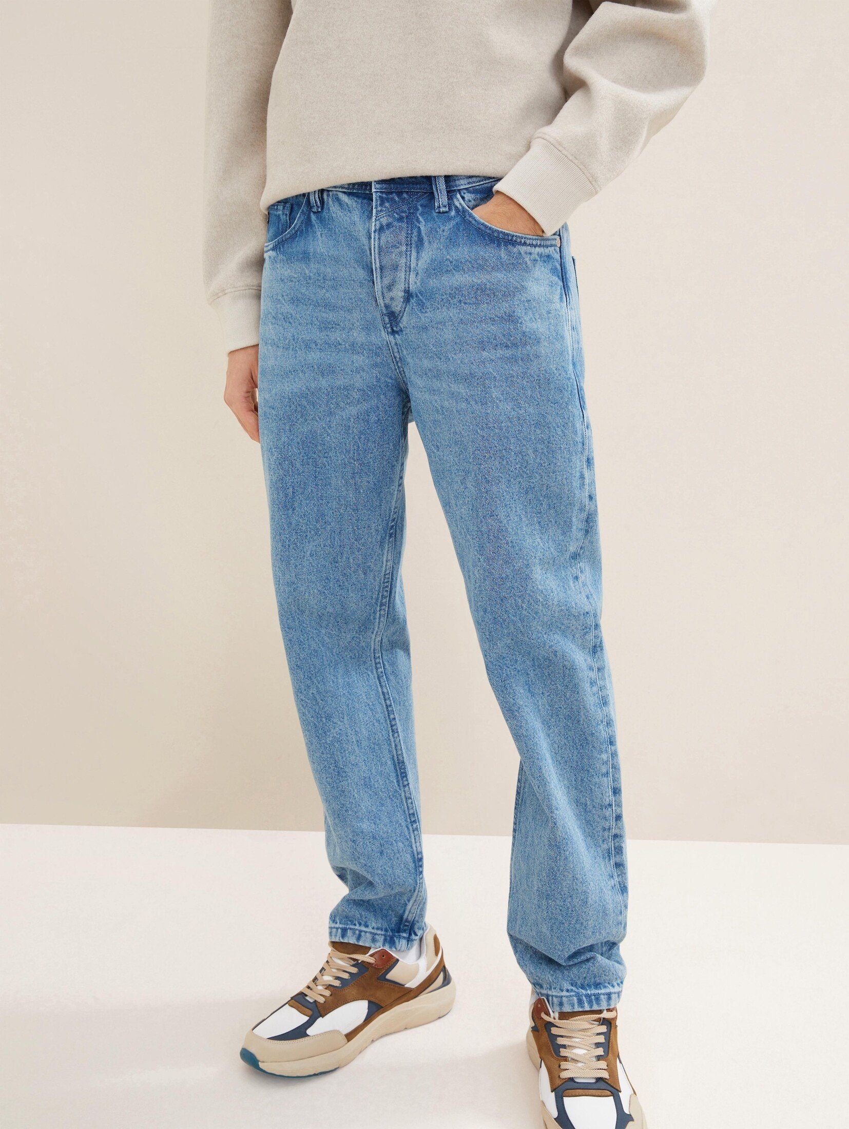 Loose Light Denim Denim Jeans Used TOM Blue Fit Straight-Jeans TAILOR Stone
