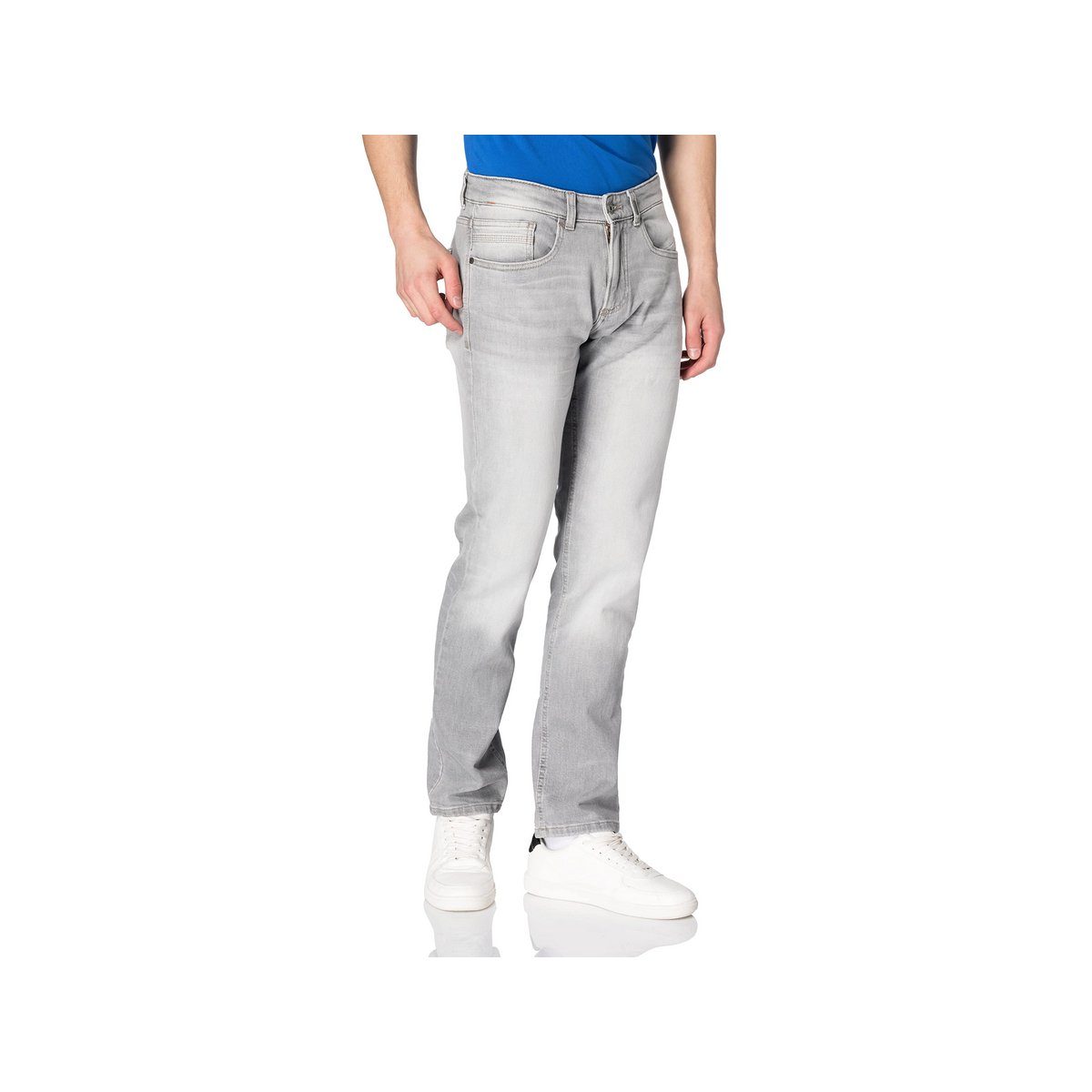 grau (1-tlg) active 5-Pocket-Jeans camel