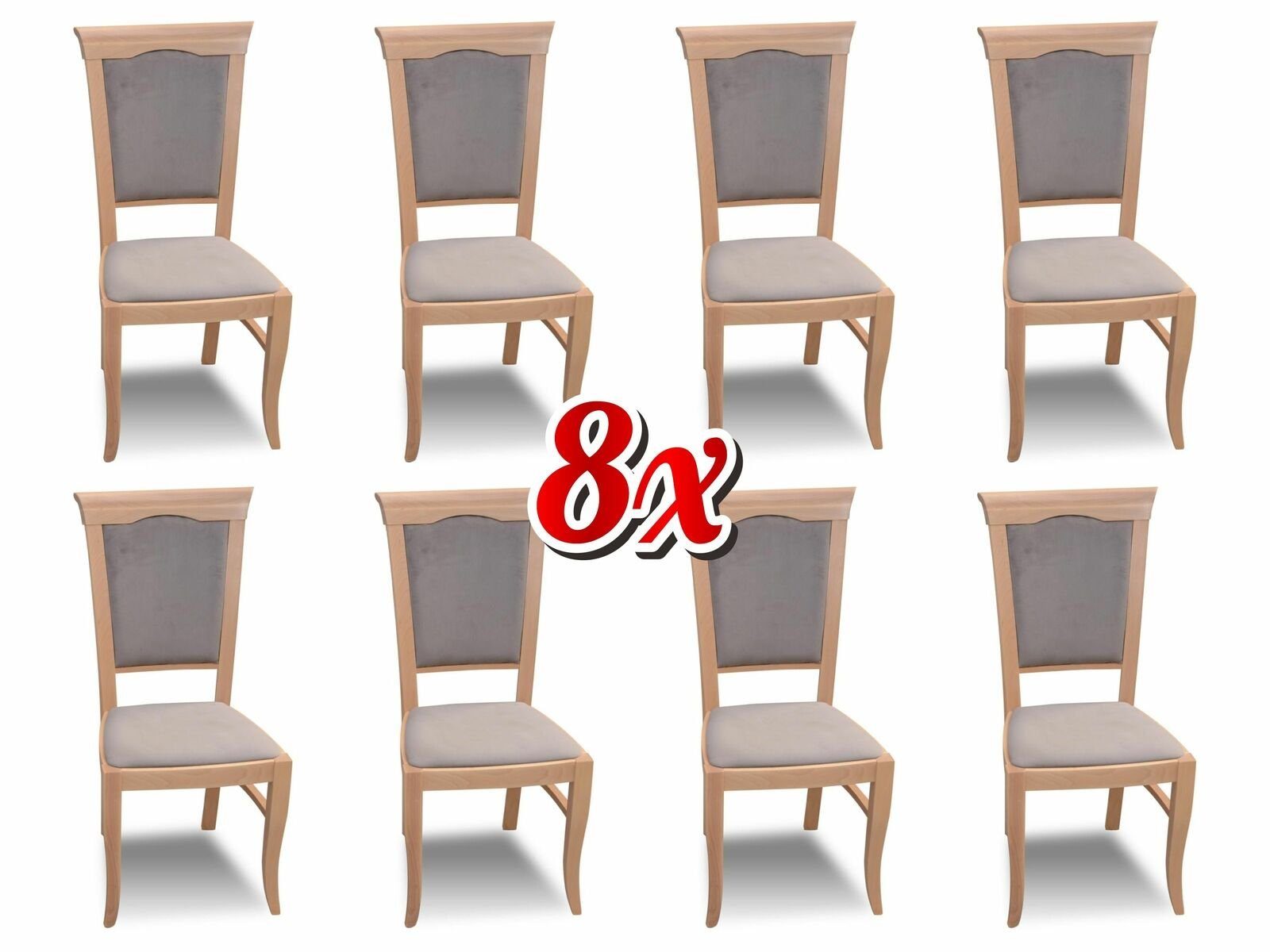 JVmoebel Stuhl, Garnitur Lehn Designer Gruppe Neu Ess 8x Stuhl Zimmer Stühle Polsterstuhl Sessel