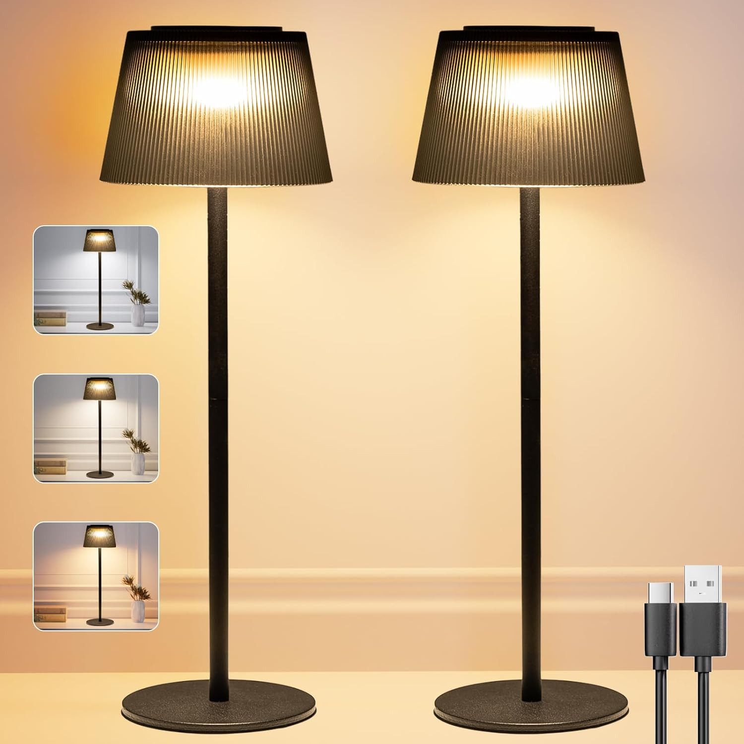 skelo LED Tischleuchte Tischlampe Kabellos, Dimmbar Touch Led Akku Tischleu günstig online kaufen