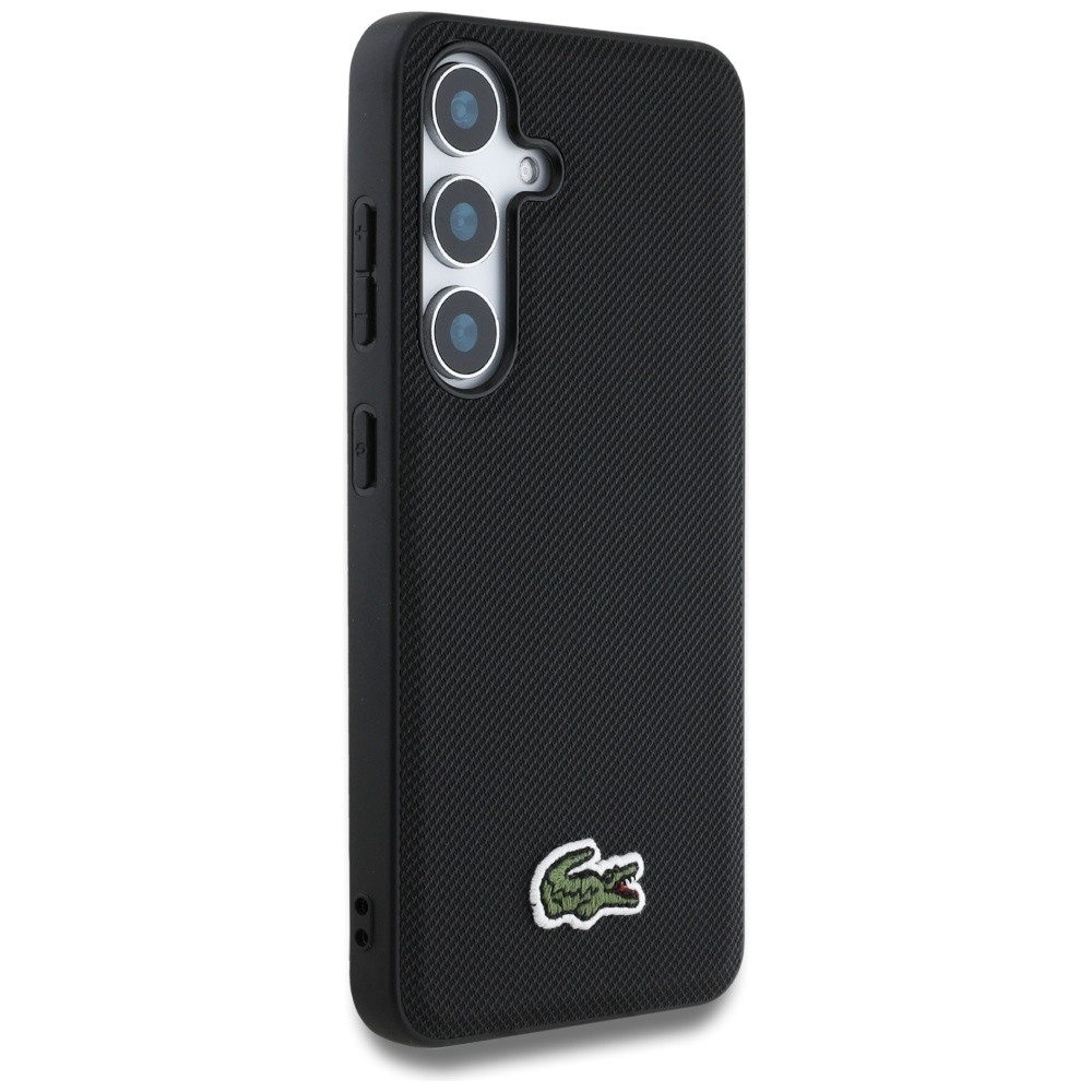 Lacoste Handyhülle Galaxy S25 Petit Pique schwarz MagSafe Logo Krokodil 6,2 Zoll, Kantenschutz – Bild 4 von 5