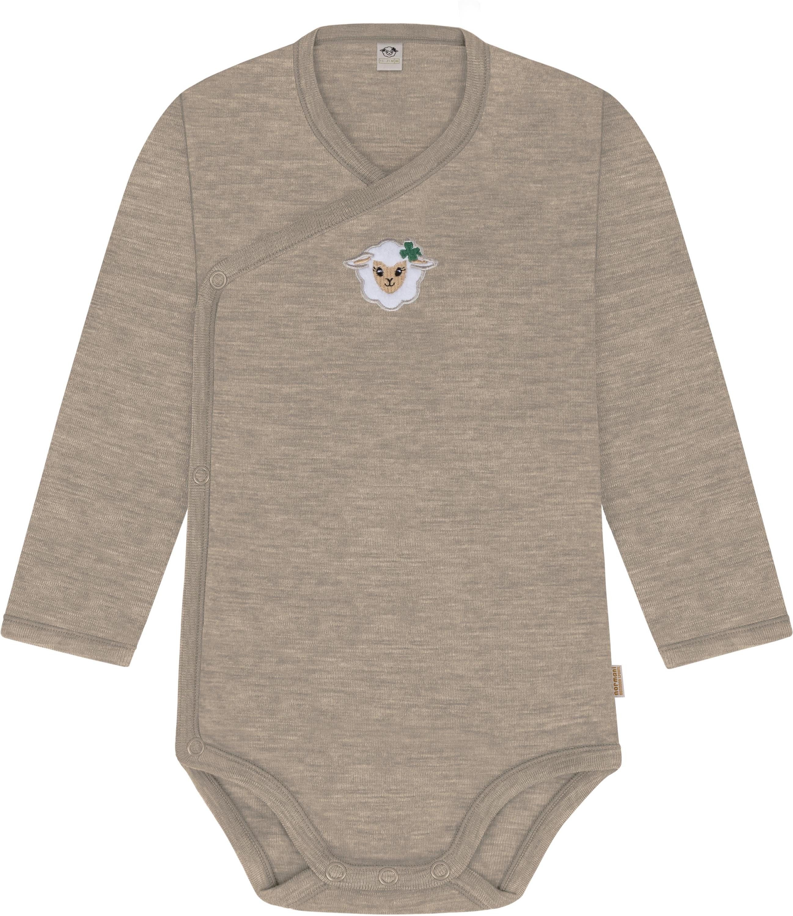 Langarmwickelbody Merino Baby-Body langärmeliger Wickelbody
