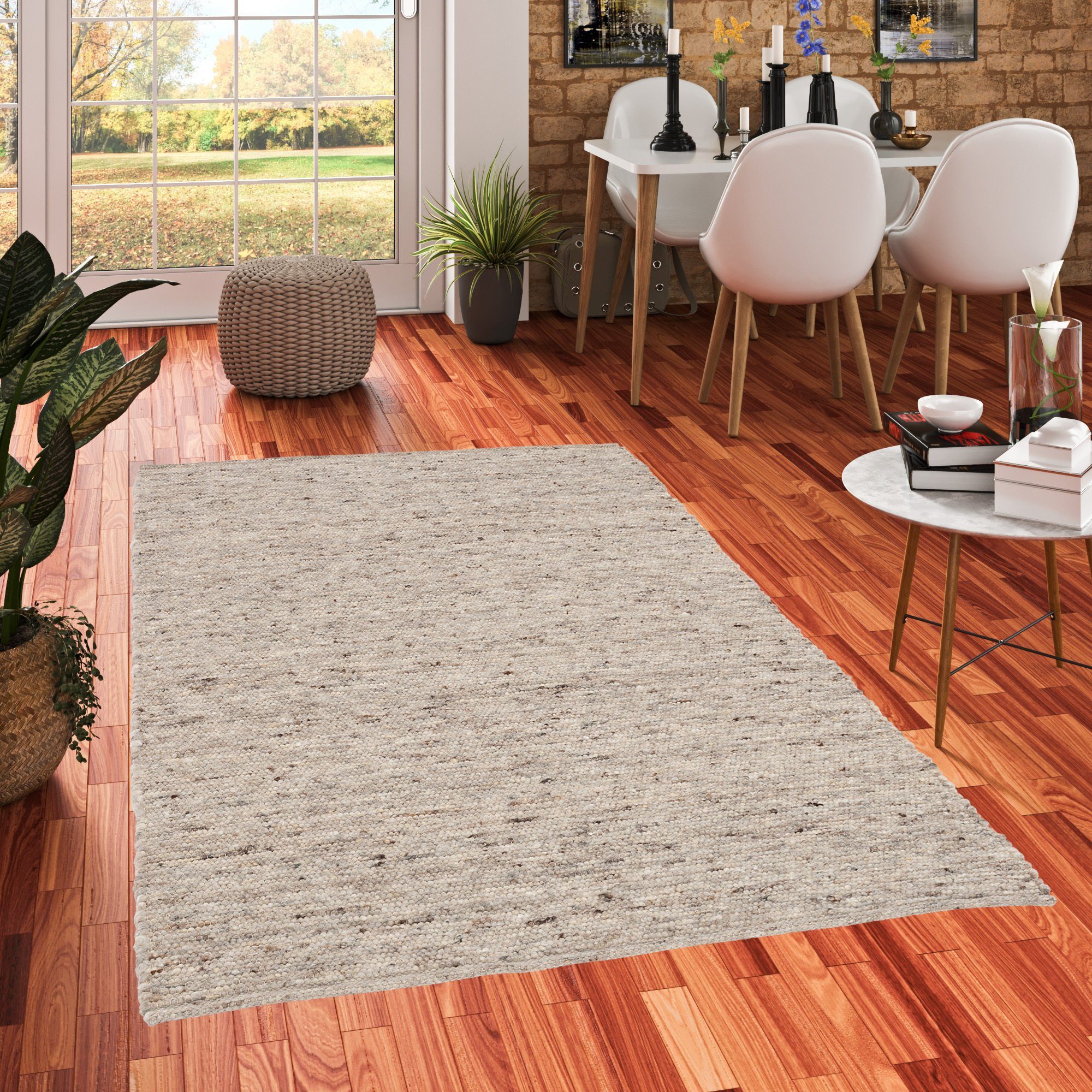 Pergamon Wollteppich Natur Teppich Wolle Alaska Meliert, Rechteckig, Höhe: günstig online kaufen