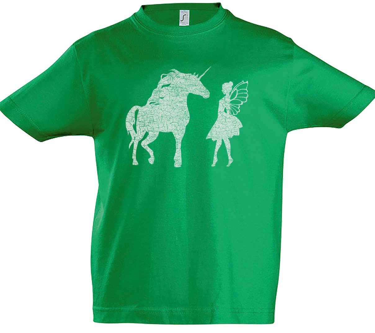 Print-Shirt Unicorn Meets Fairy Kinder T-Shirt Einhorn Regenbogen Horn Rainbow