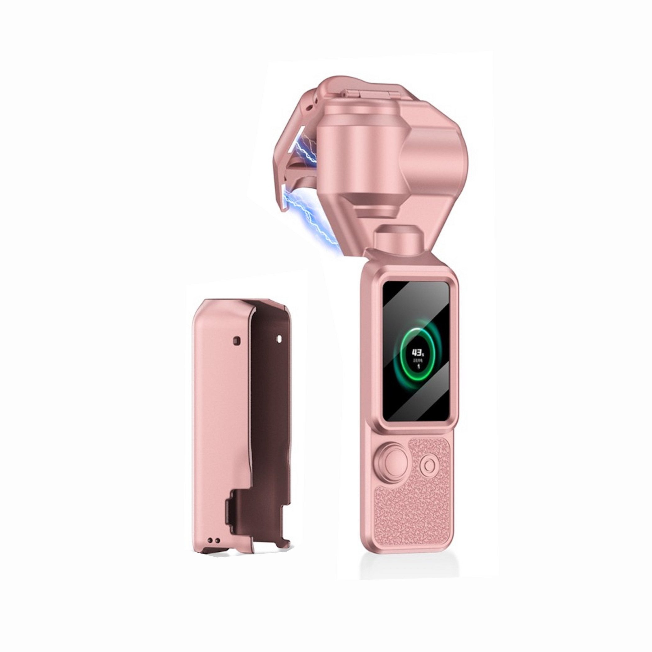 Wigento Gimbal Schutzhülle Cover für DJI Osmo Pocket 4 Pink Kamera Zubehör Zubehör Drohne (Kompakt, Leicht, Magnetisch, Passgenau, Mit Lanyard)