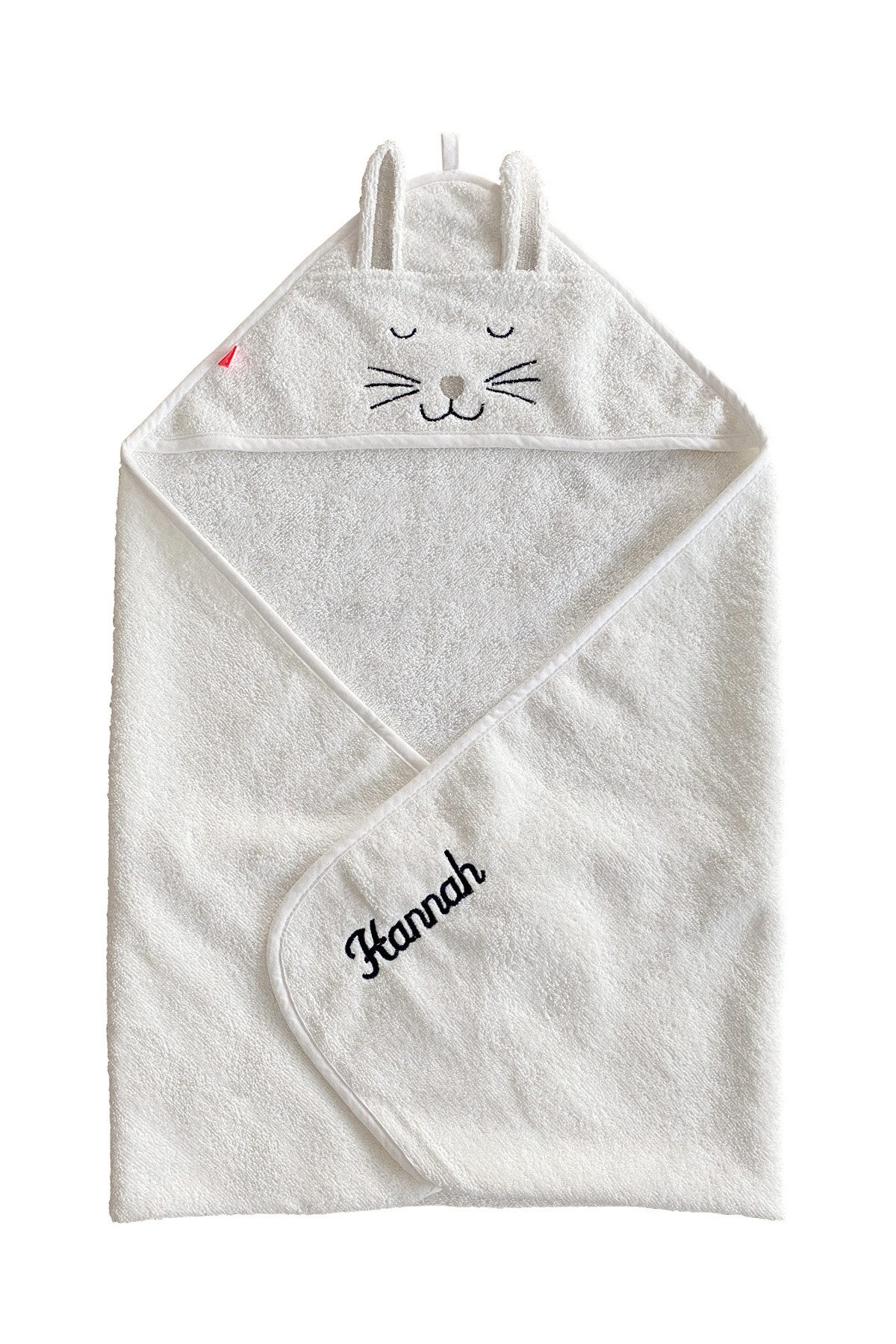 kikadu Badeponcho Kapuzen-Handtuch Hase, kuschelig weich Bio-Baumwolle