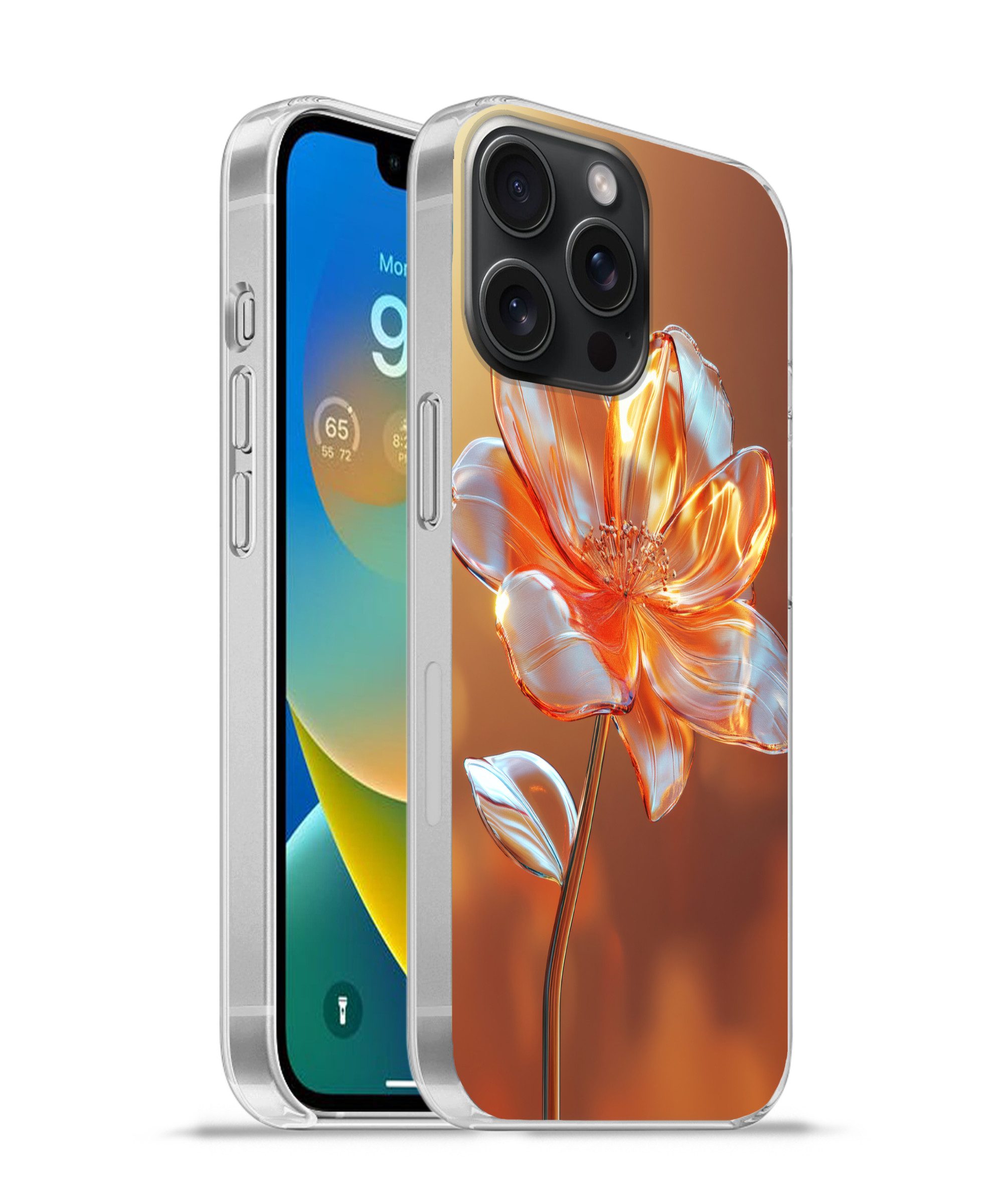 MuchoWow Handyhülle für Apple iPhone 15 Pro Max Gläser - Blume - Sonnenlicht, Smartphone-Bumper, Print, Handy Schutzhülle Dünn