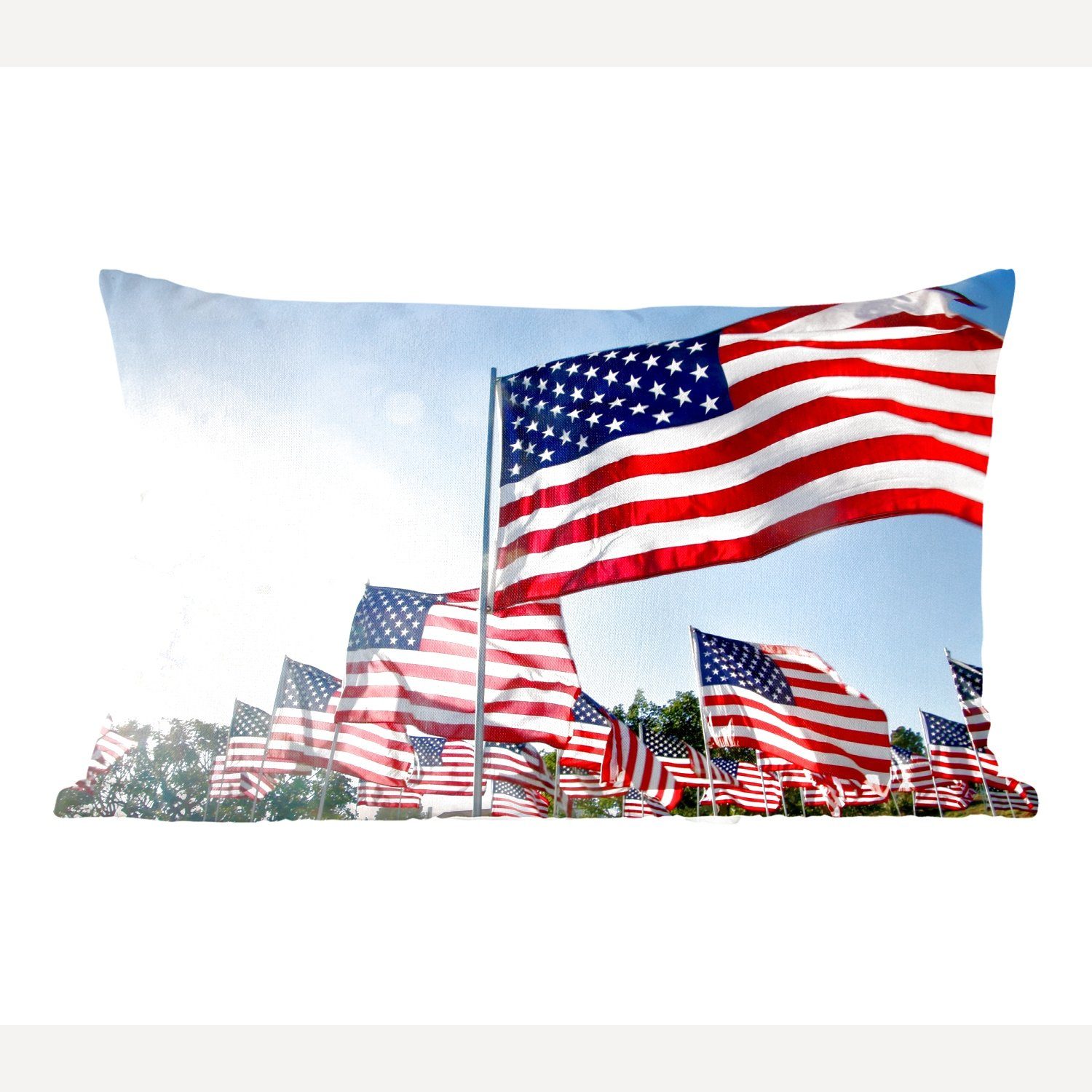 MuchoWow Dekokissen Flaggen der Vereinigten Staaten, Wohzimmer Dekoration, Zierkissen, Dekokissen mit Füllung, Schlafzimmer