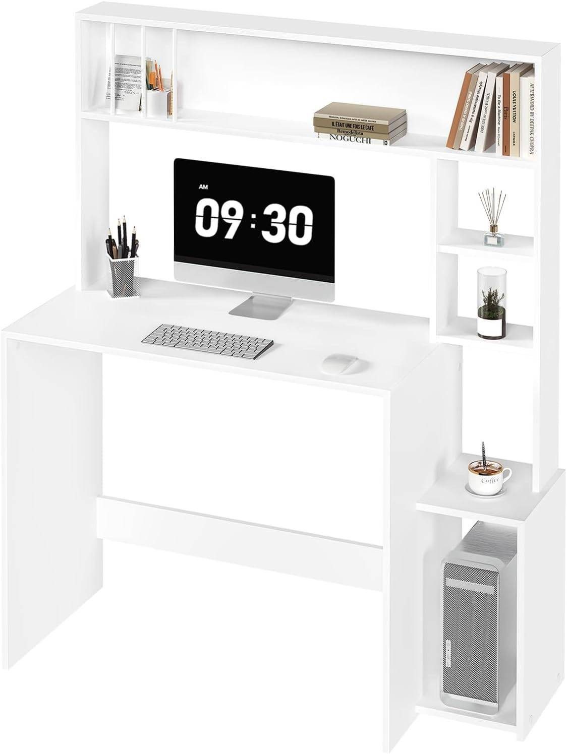 EUGAD Schreibtisch (1-St), Computertisch, 5-stufiges Bücherregal, günstig online kaufen