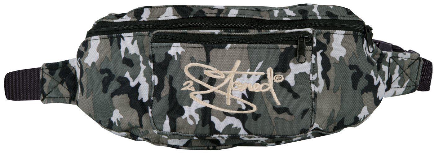 2Stoned Bauchtasche Hüfttasche Retro mit Stick Classic Logo für Erwachsene und Kinder, mit abgesetzter Fronttasche Ice Camo