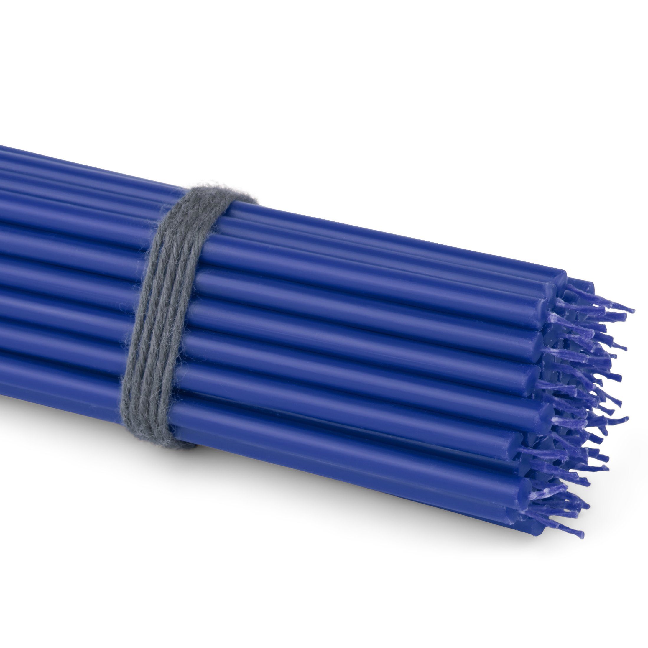 NKlaus Spitzkerze 50x Stabkerzen blau Rußfrei Tropffrei dünn L 16cm (50 Stück = ca. 200g)