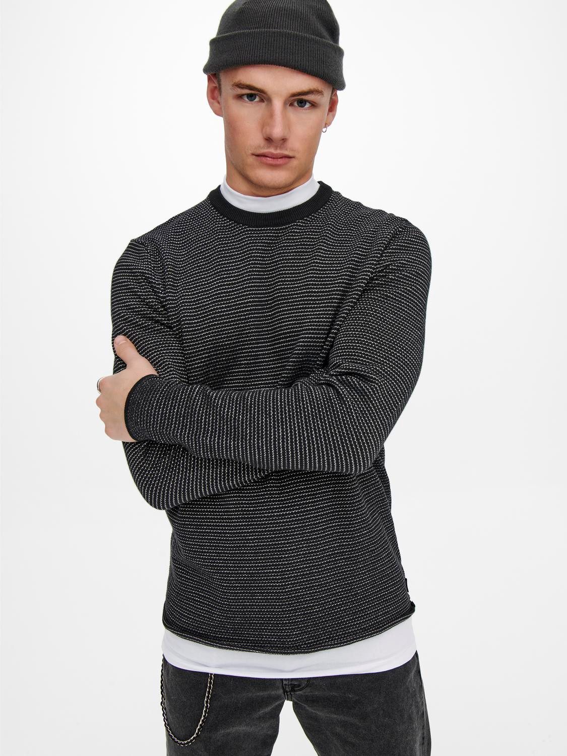 ONLY & SONS Strickpullover Rundhals Langarm günstig online kaufen