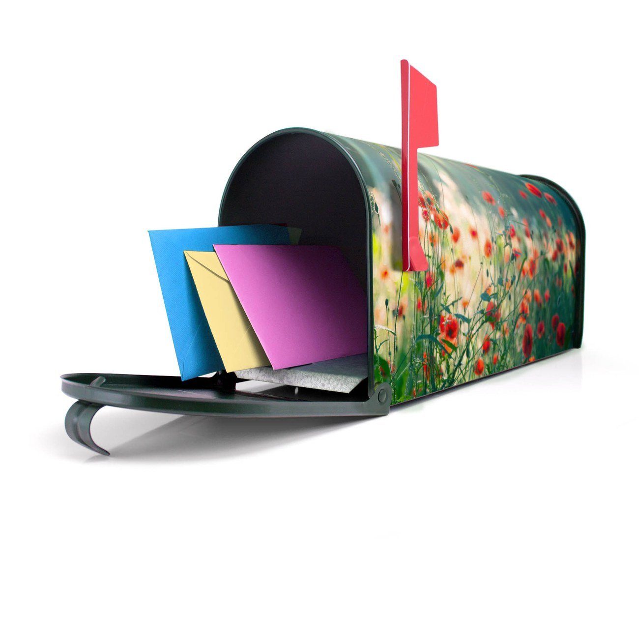 USA), cm aus 51 original 22 x x Briefkasten, Amerikanischer 17 (Amerikanischer Mailbox Briefkasten banjado Mississippi Waldmohn grün