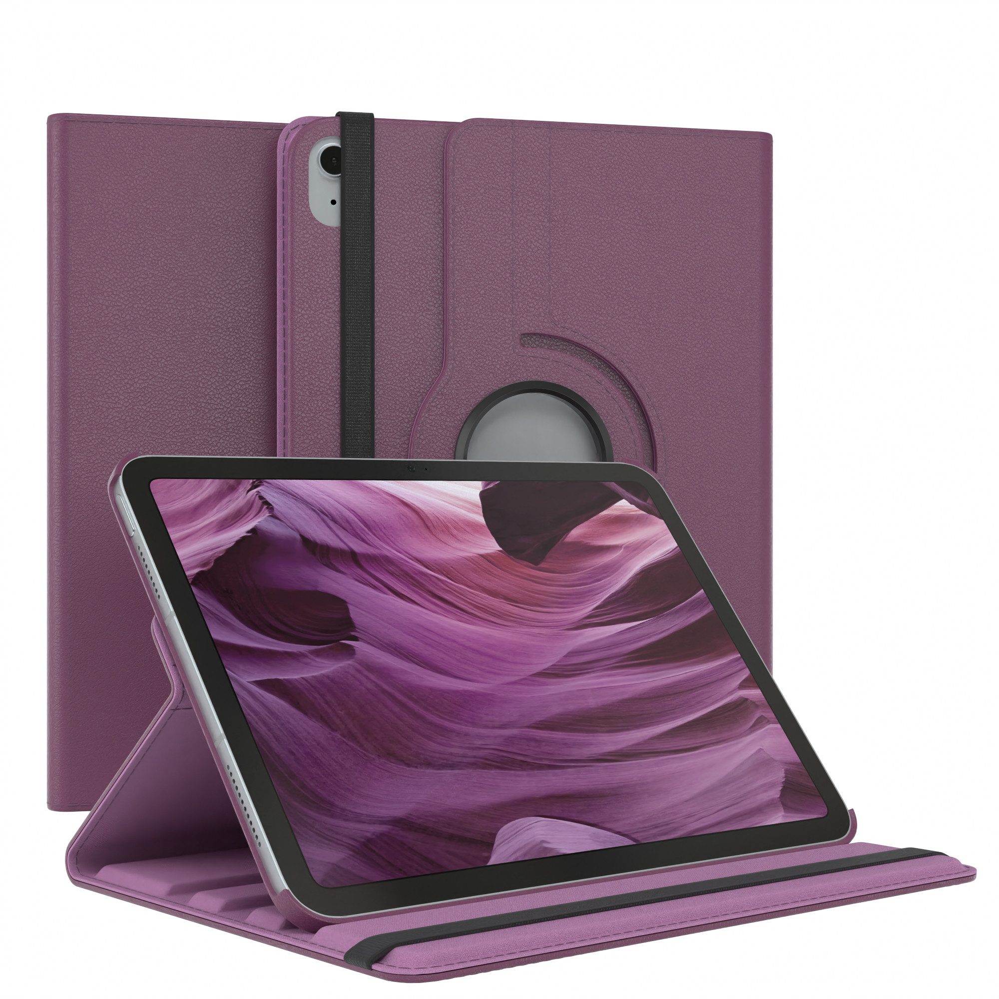 EAZY CASE Tablet-Hülle Rotation Case für Apple iPad 2025 (11. Gen) 11 Zoll, Tablet-Hülle Bookstyle Case Fullcover Schutz Tasche Stehfunktion Lila