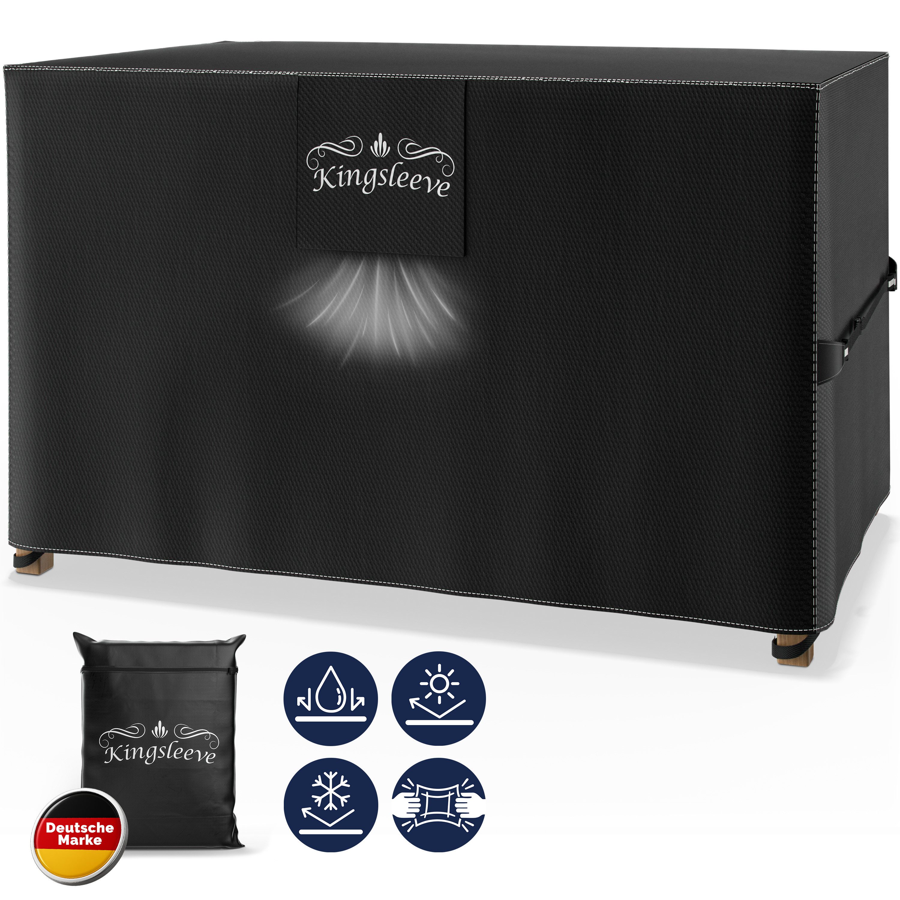 Kingsleeve Gartenmöbel-Schutzhülle, Wasserdicht Winterfest Abdeckplane Sitzgruppe Garten 125x63x74cm