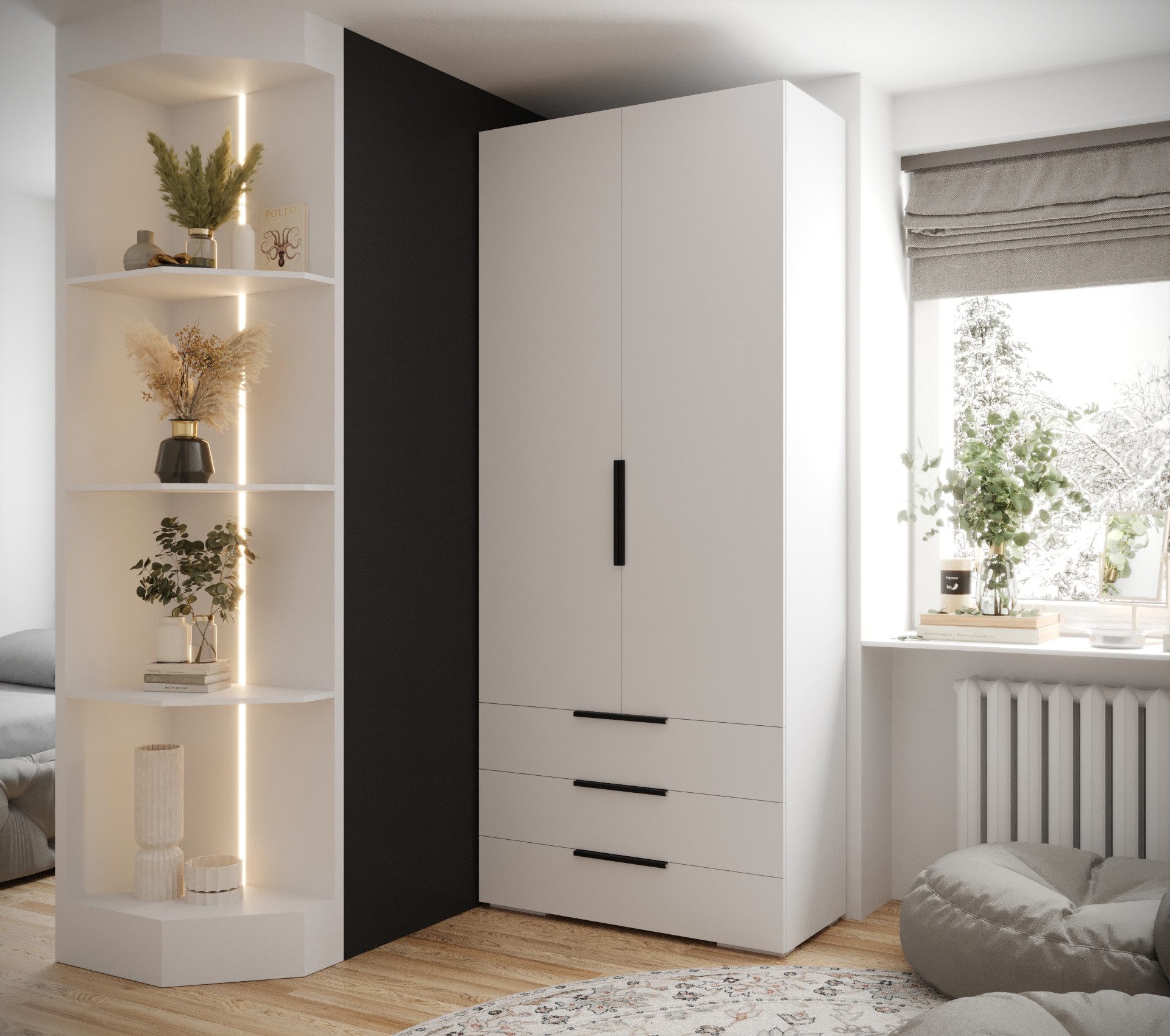 ABIKS MÖBEL Drehtürenschrank INOVA 1 Kleiderschrank 2D3SZ mit Kleiderstange günstig online kaufen