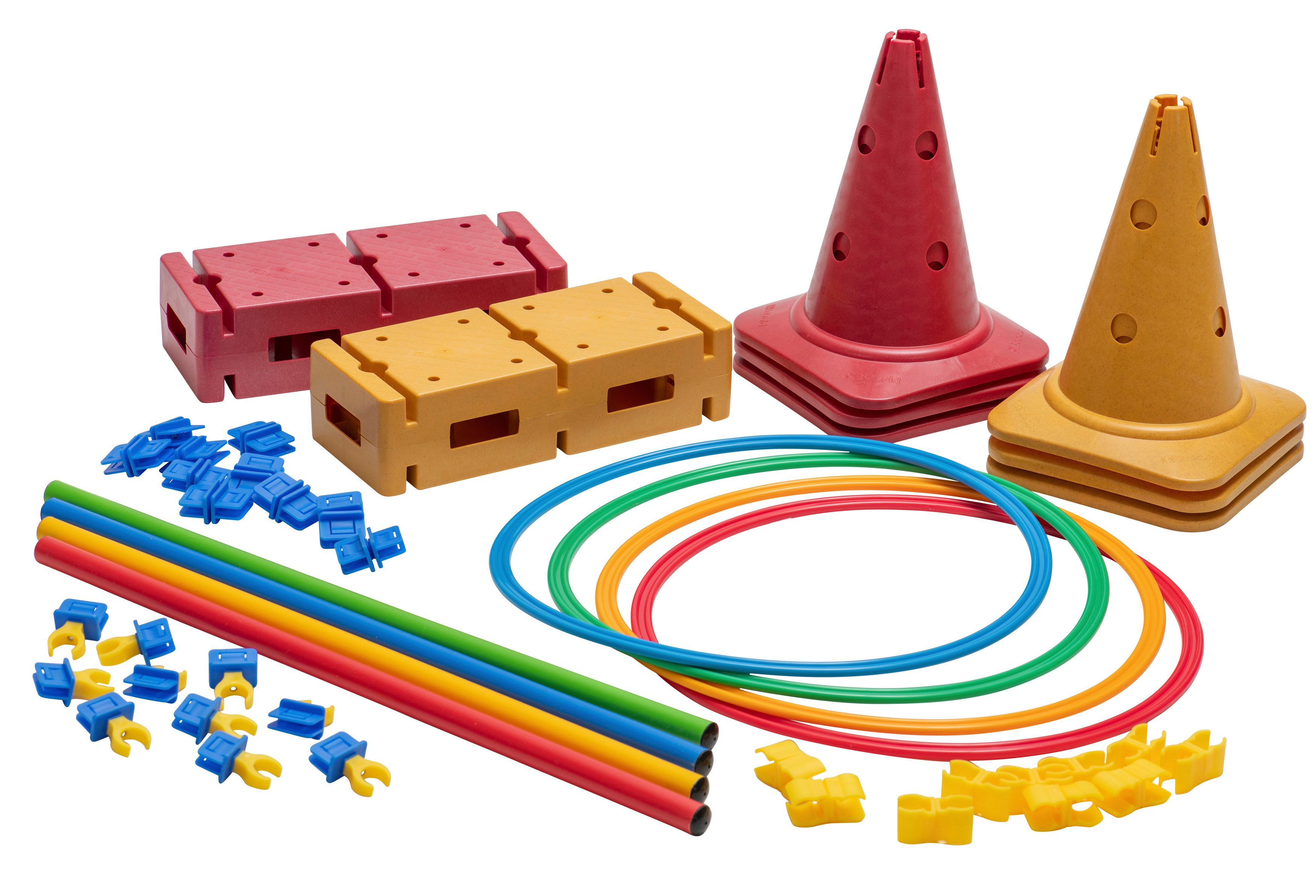 Betzold Outdoor-Spielzeug Bewegungsbaustelle - Kegel Reifen Stangen Kinderg günstig online kaufen