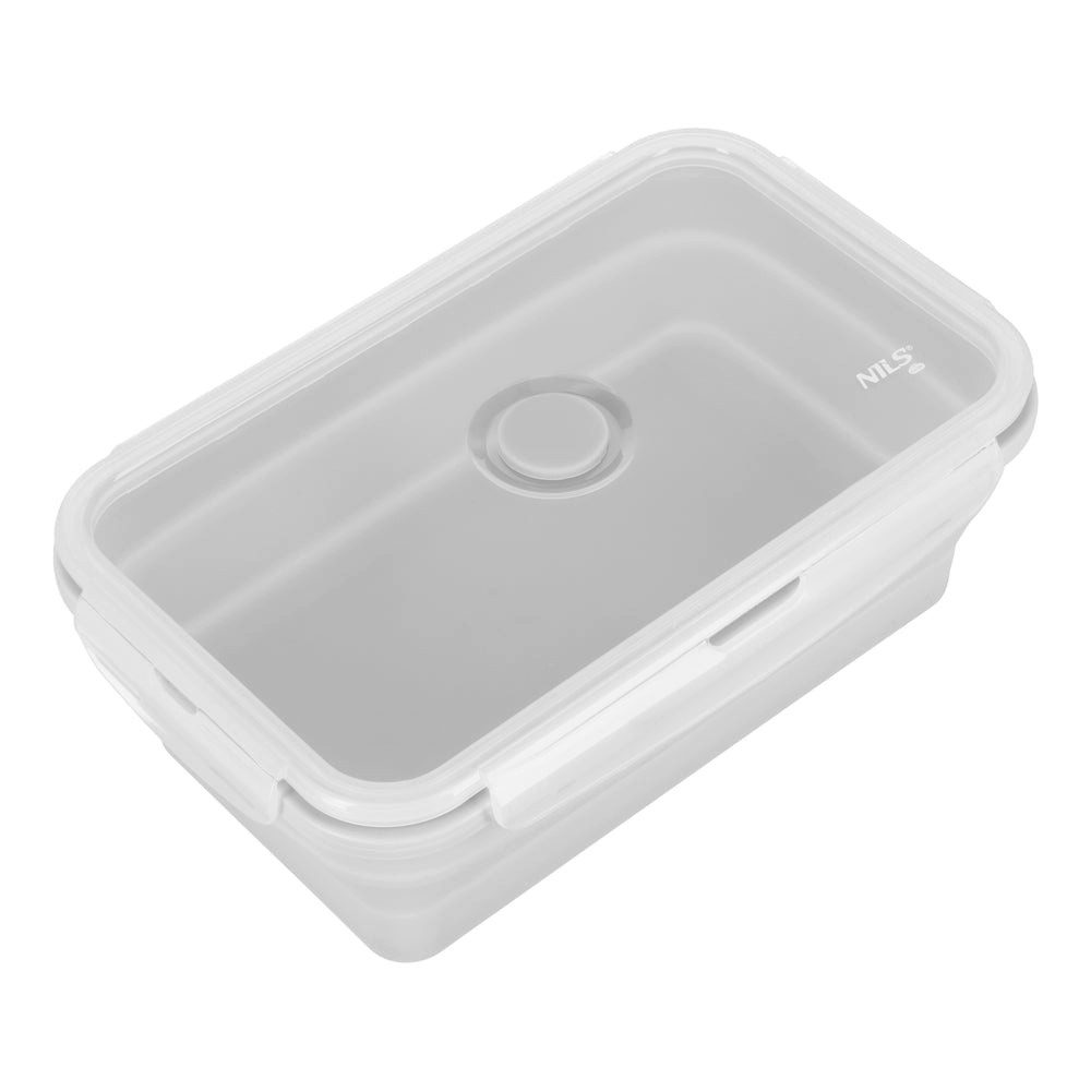 NILS CAMP Lunchbox Brotdose Vesperdose Frischhaltebehälter, Silikon, (Spar-Set, 1-tlg., 4 cm faltbar, 8x7, 8x13, 21), faltbar, BPA-frei, spülmaschinen- & mikrowellengeeignet