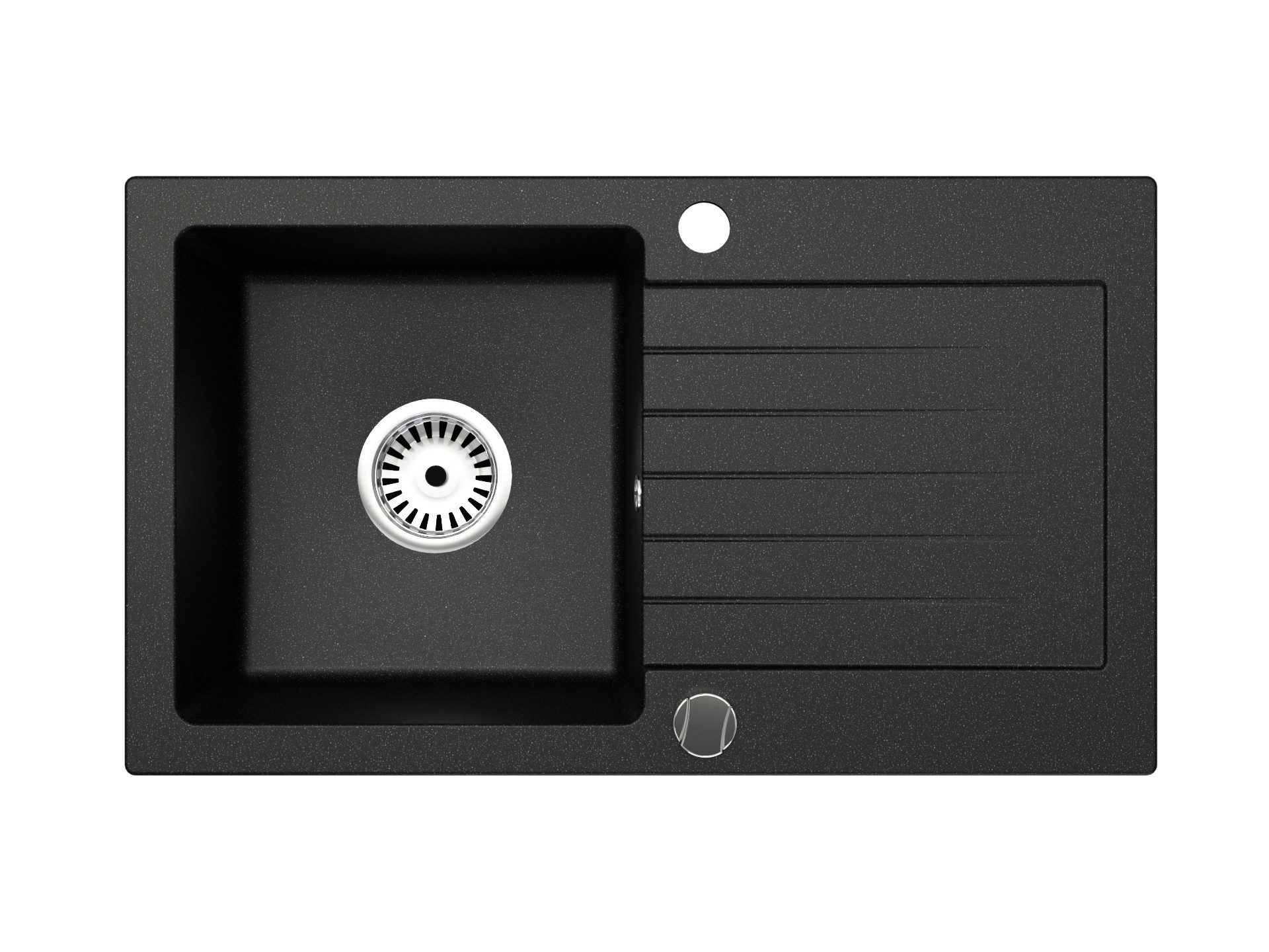 Faizee Möbel Granitspüle Granitspüle Küchenspüle mit Siphon verschiedene Modelle + Armatur, Eckig