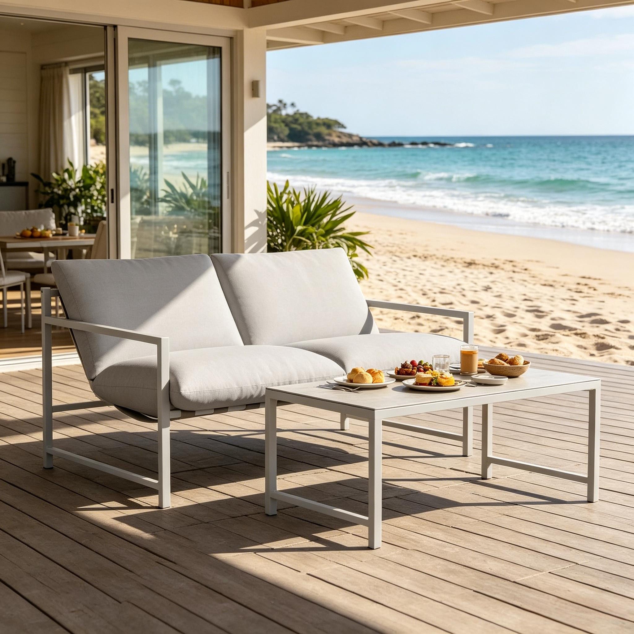 MC Star Gartenlounge-Set Elegantes Outdoor-Chat-Set,Stilvolles Patio-Gesprächsset, (2-Sitzer-Outdoor-Sofa und Couchtisch(nur mit 1Pcs Couchtisch,1Pcs Sofa Stuhl)