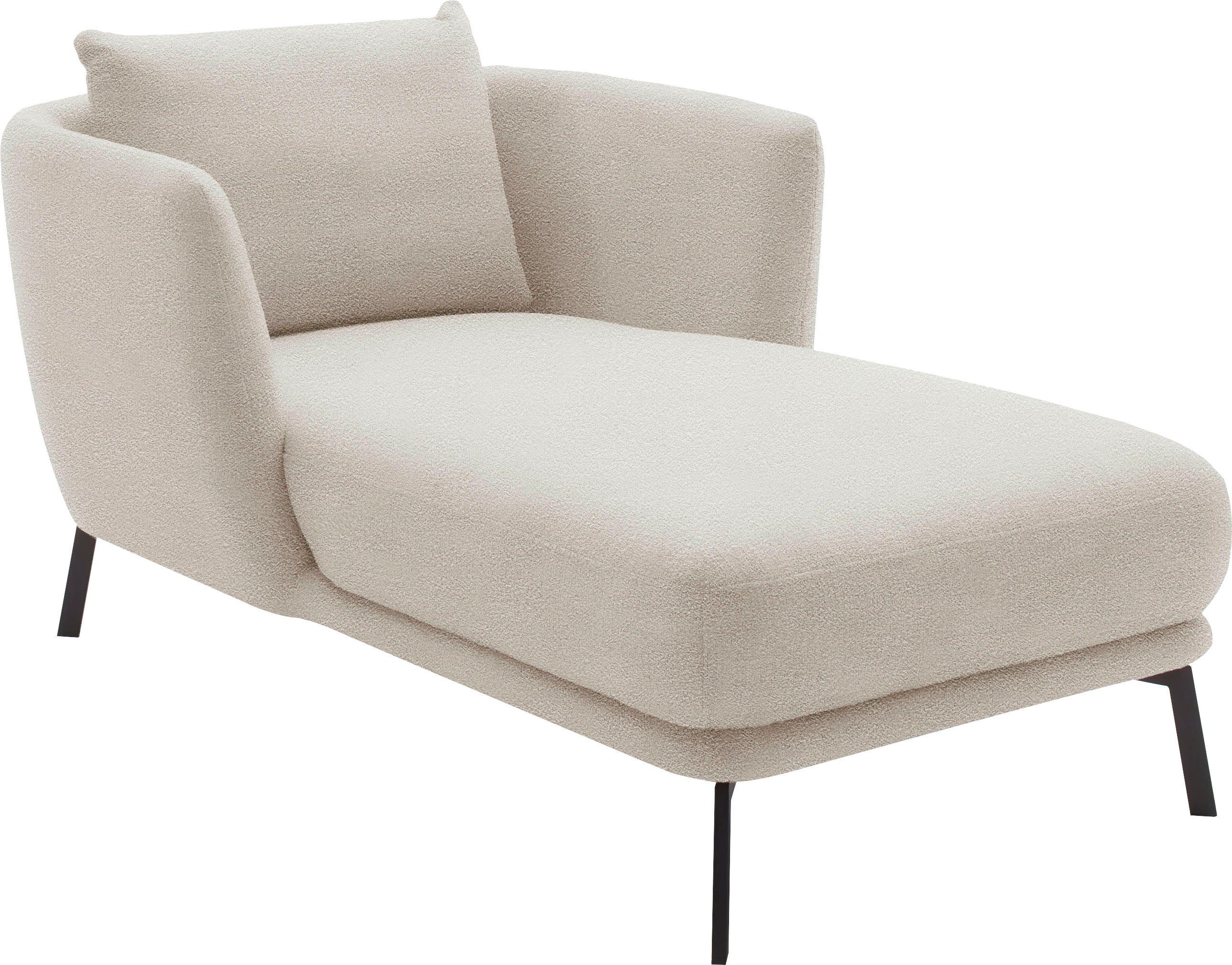 SCHÖNER WOHNEN-Kollektion Chaiselongue Pearl - 5 Jahre Hersteller-Garantie, auch in Bouclé, Maße (B/H/T): 101/71/161 cm, Füße aus Metall