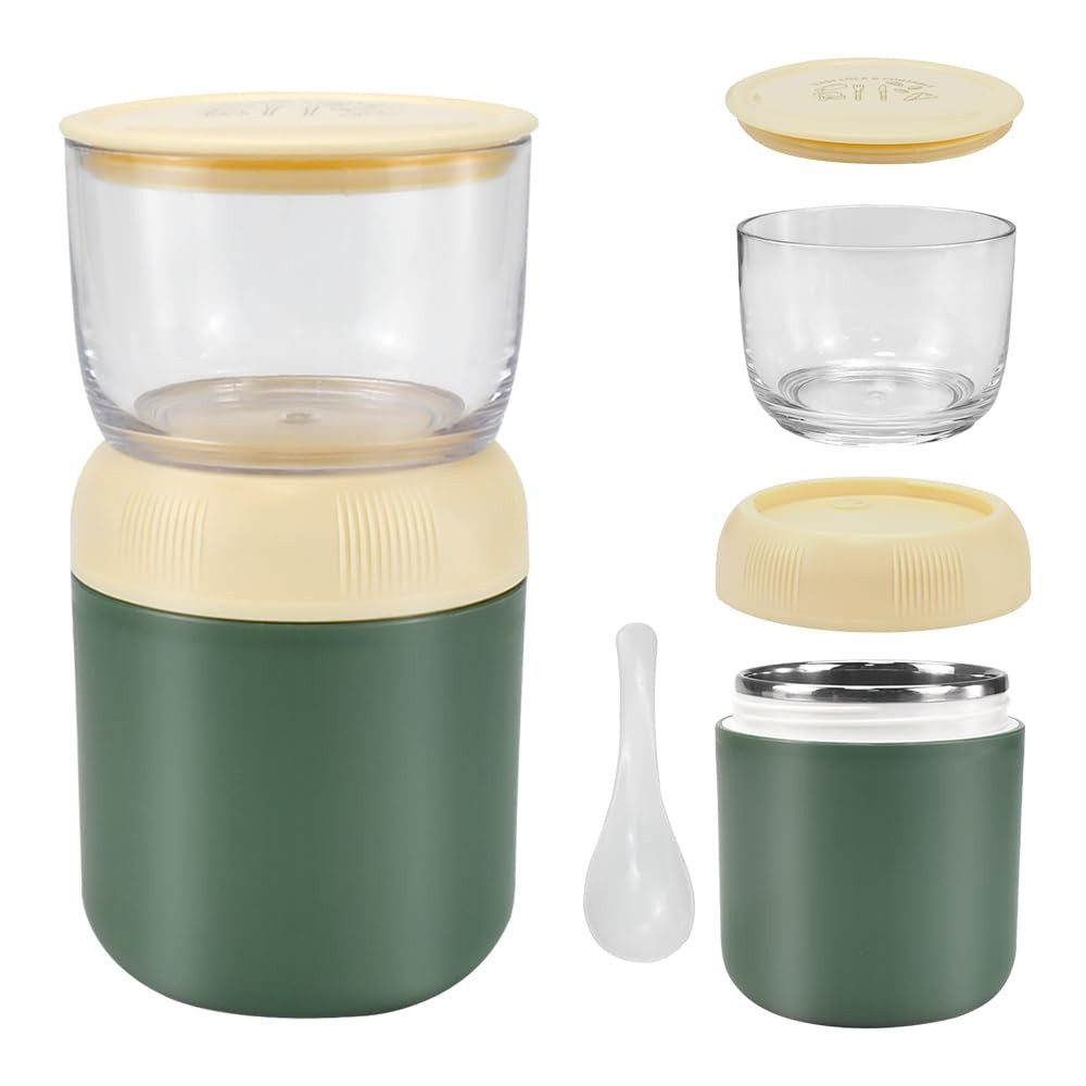 Coonoor Müslibox Müslibecher to go, Klein, praktischer Joghurtbecher to go, Unterteilung für Joghurt & Müsli