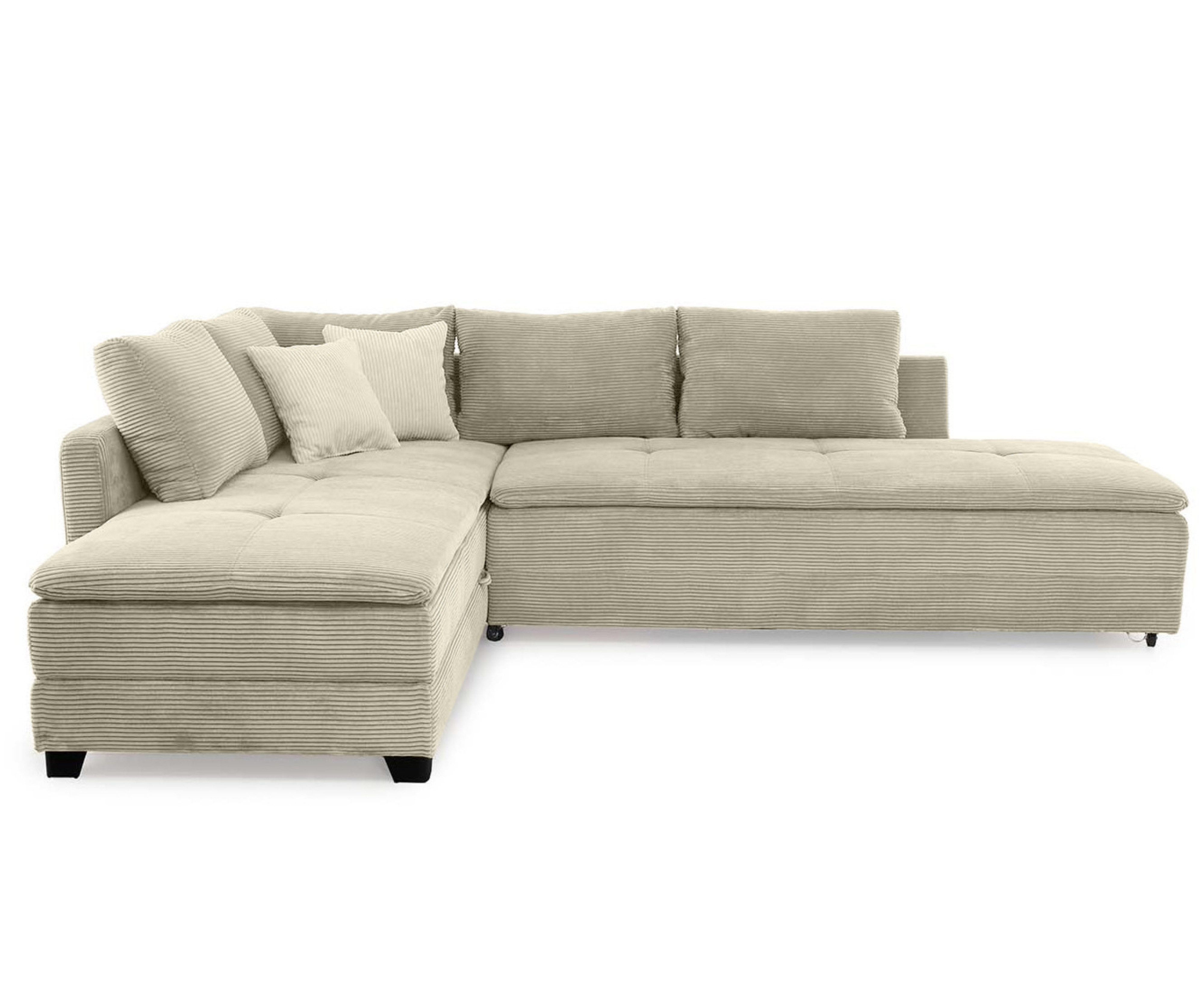 luma-home Ecksofa 15161, Dauerschläfer-Doppelbett 306x223 cm, günstig online kaufen