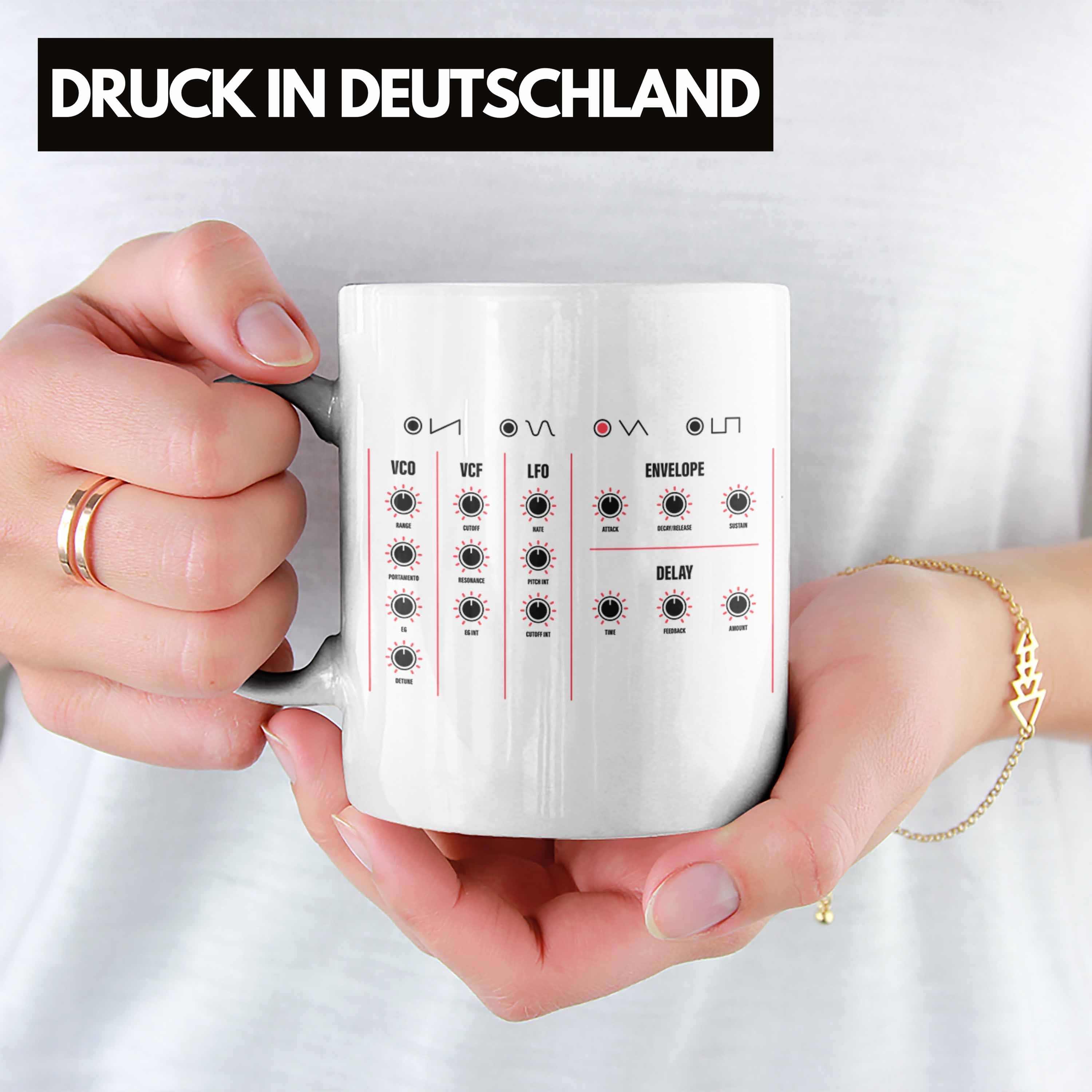 Musik Tasse DJ Musiker Nerd Synthesizer - Analog Geschenk Techno Trendation Trendation Weiss Geschenkidee Modular Tasse