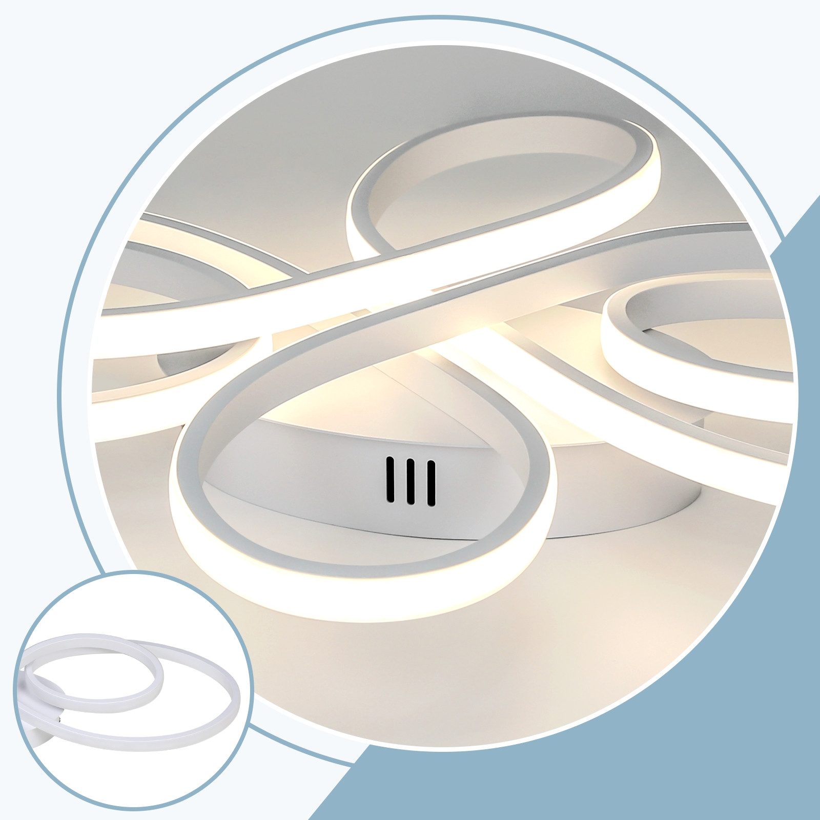 ZMH LED Deckenleuchte Wohnzimmer Modern Schmetterlingforming Flur, Hochwertige Material, LED fest integriert
