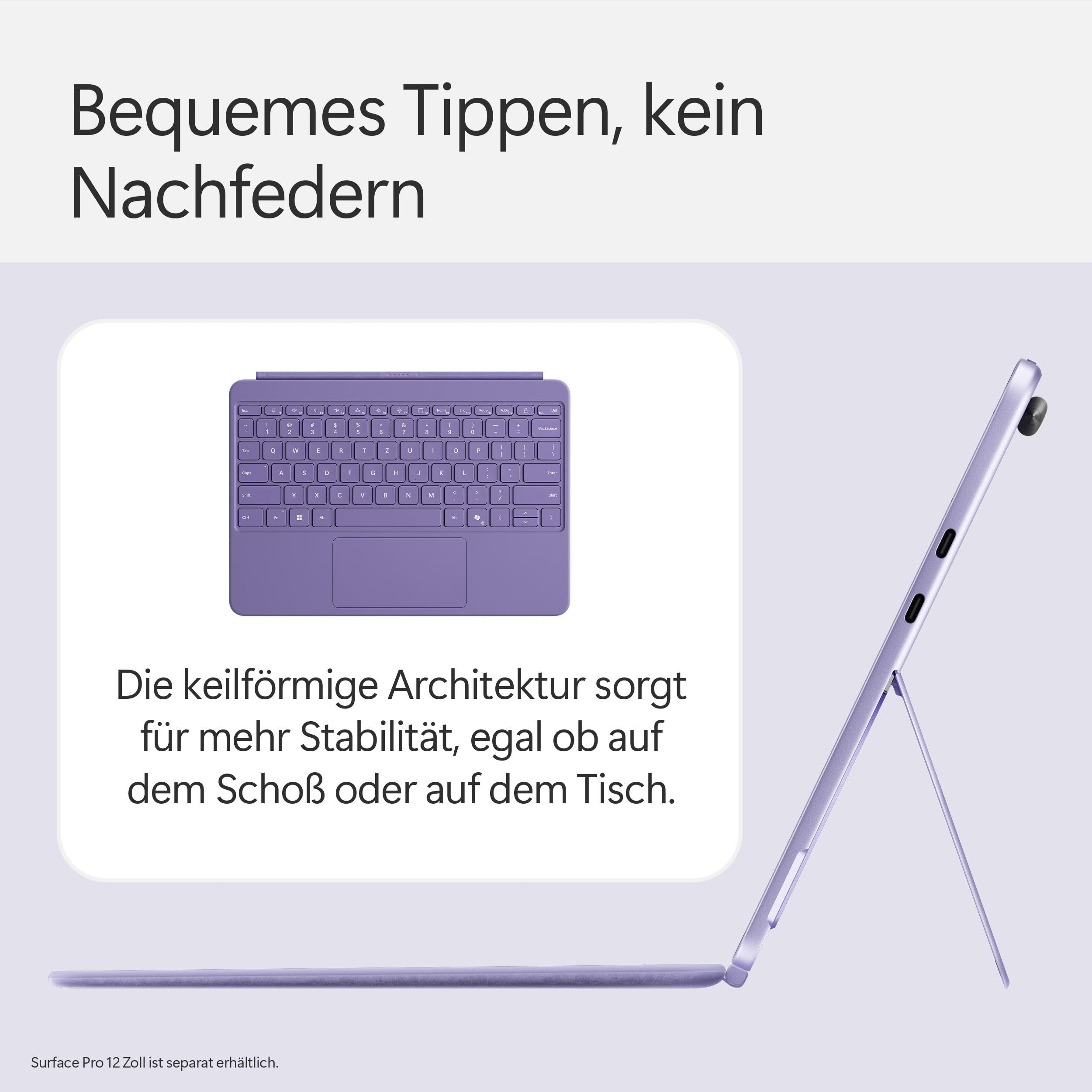 Microsoft EP2-33089 Tastatur (Violette Surface Pro 12" Tastatur mit Slim Pen)