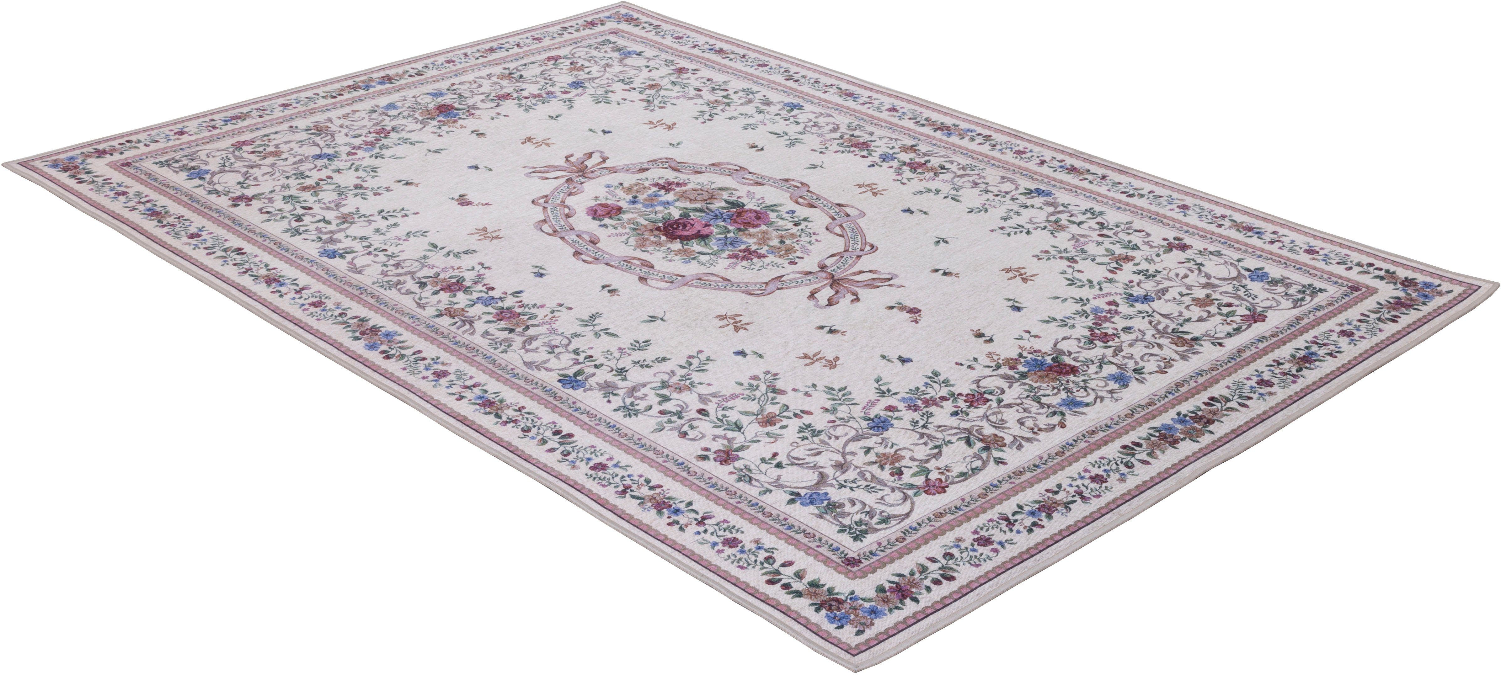 Gino Falcone Orientteppich Viola GF046, rechteckig, Höhe: 3 mm, in Pastell Farben, ideal im Wohnzimmer & Schlafzimmer