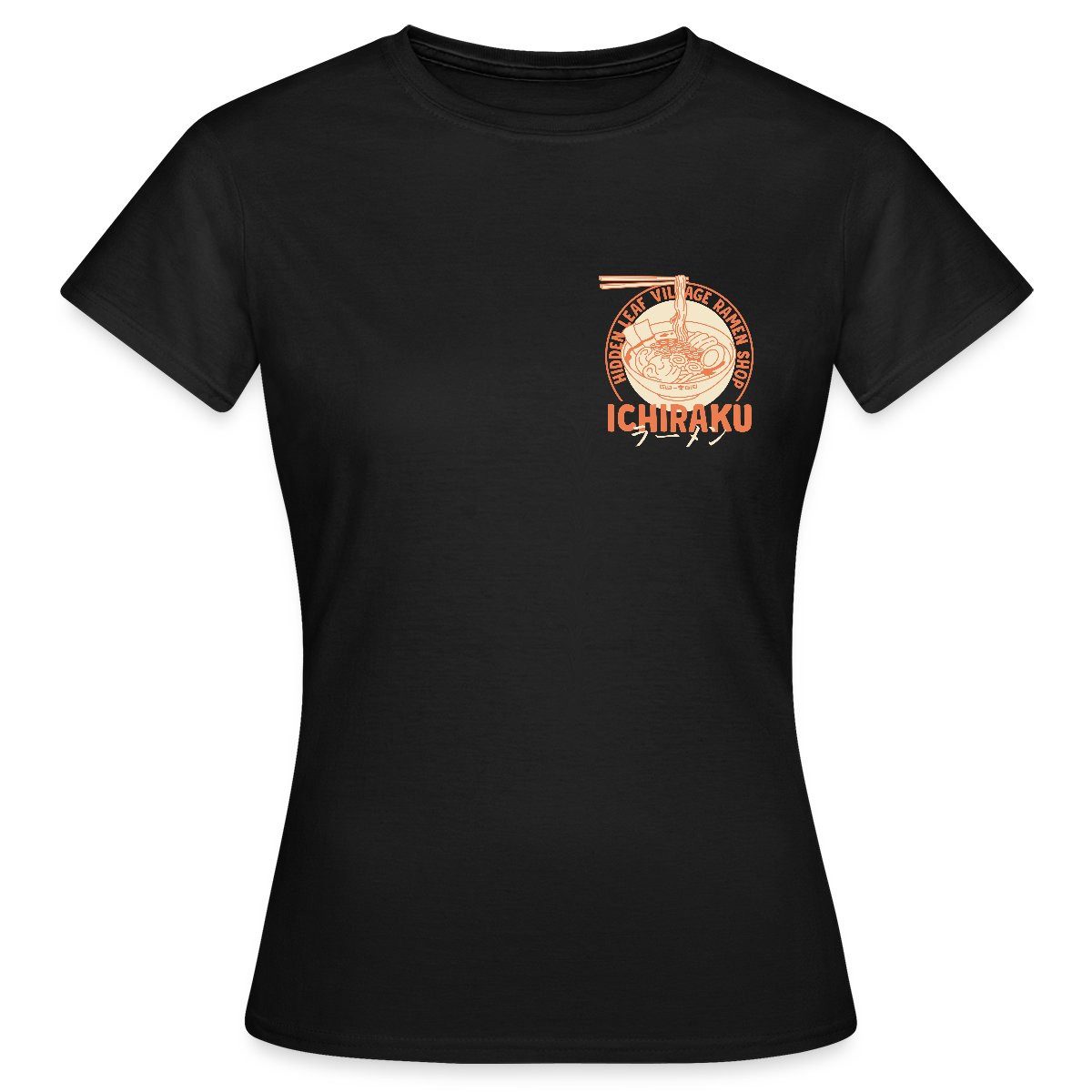T-Shirt Naruto Ichiraku Hidden Leaf Village Ramen Logo Frauen T-Shirt