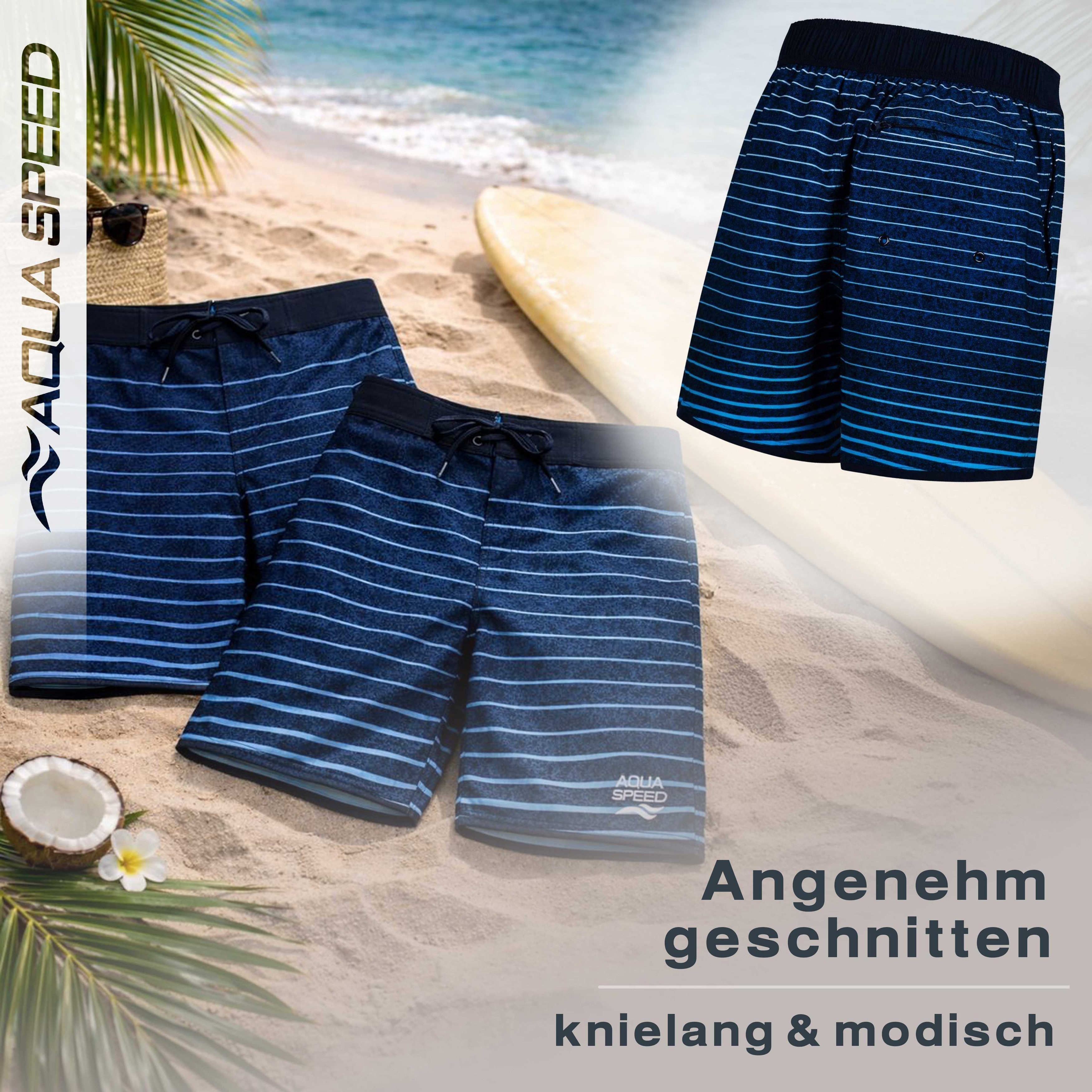 Aqua Speed Boardshorts (NOLAN Strandhose Schwimmhose Badeshorts Badehose Herren) Flexibler Stoff passt sich Bewegungen bei Freizeit optimal an