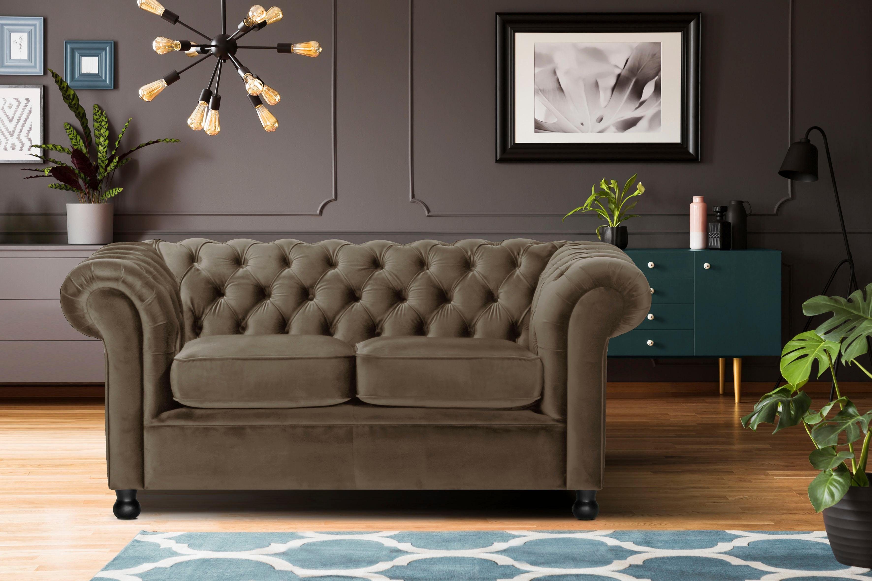 Home affaire Chesterfield-Sofa Chesterfield Home 2-Sitzer, günstig online kaufen