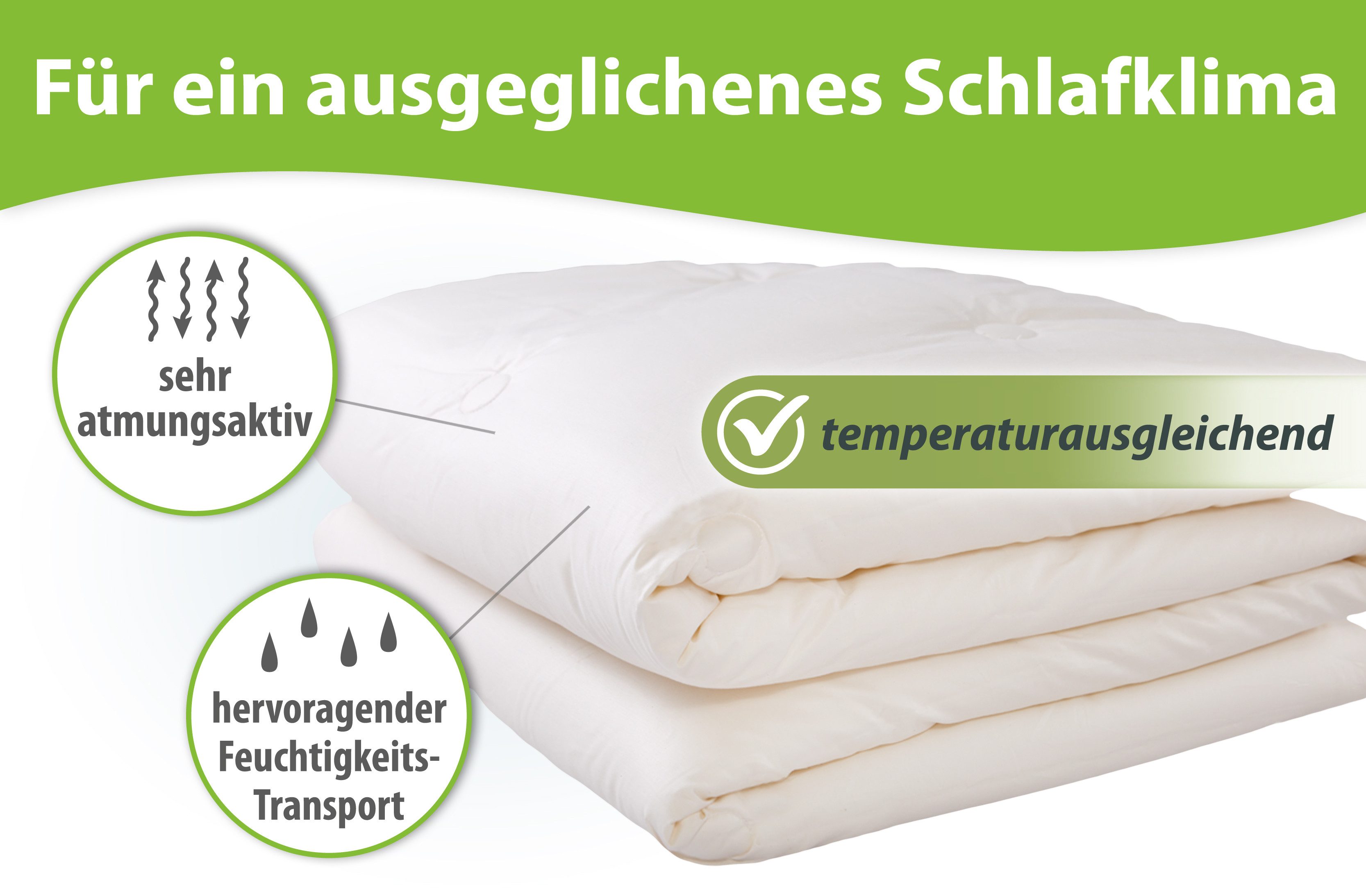 franknatur Naturfaserbettdecke Ganzjahresdecke Lyocell Bio, Füllung: 100% Lyocell/Tencel®, Bezug: 100% Baumwolle kbA, temperaturausgleichende Mono-Ganzjahresdec – Bild 4 von 5