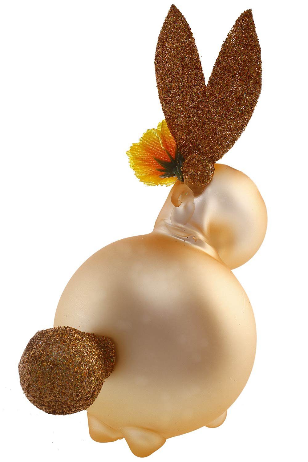 Hamburger Weihnachtskontor Osterhase Hase rotgold matt (1-tlg), mundgeblasen - handdekoriert
