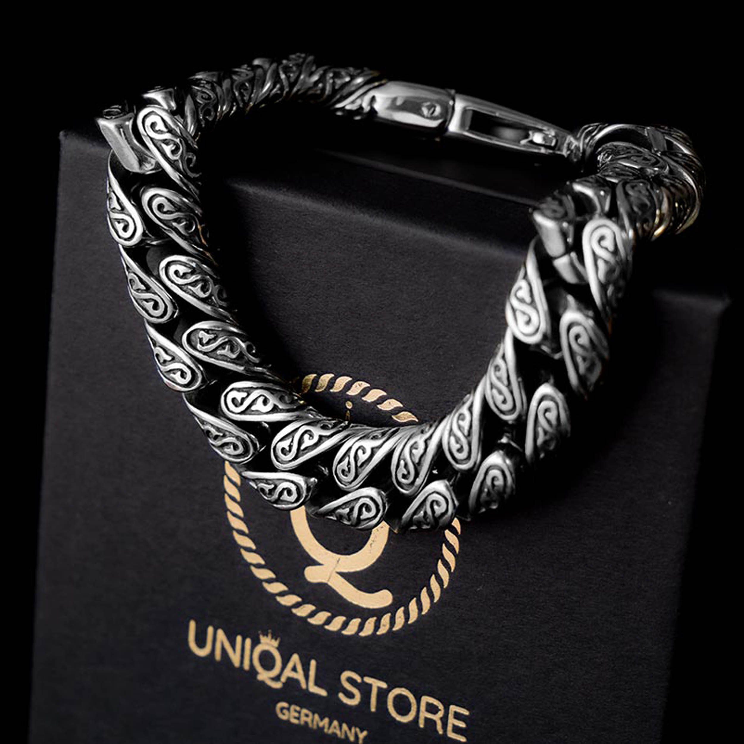 UNIQAL.de stainless steel bracelet, curb bracelet for men "CUBAN" (stainless steel, casual style, biker, handmade in Germany)