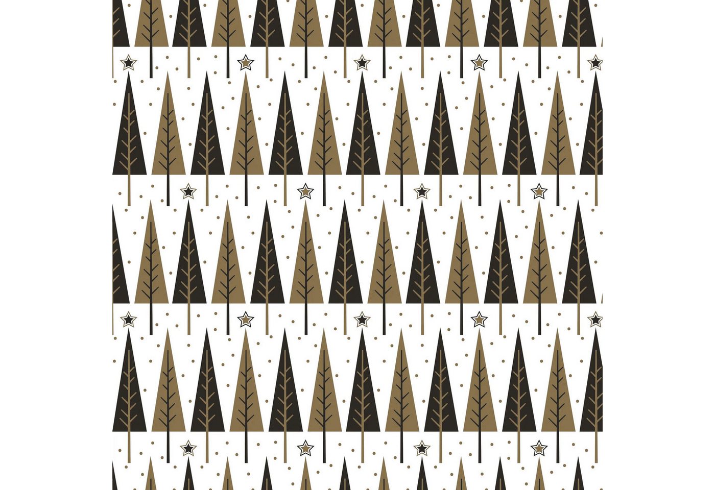 Thumbnail - CLAIREFONTAINE Geschenkpapier Geschenkpapierrolle 50x0,70m Tannenbäume schwarz/gold 201340C, Geschenkpapiere und Verpack...