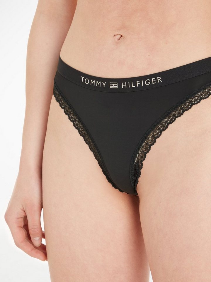 Tommy Hilfiger Underwear T-String THONG mit Tommy Hilfiger Markenlabel,  Hochwertige Qualität aus Materialmix (79% recyceltes Polyamid)